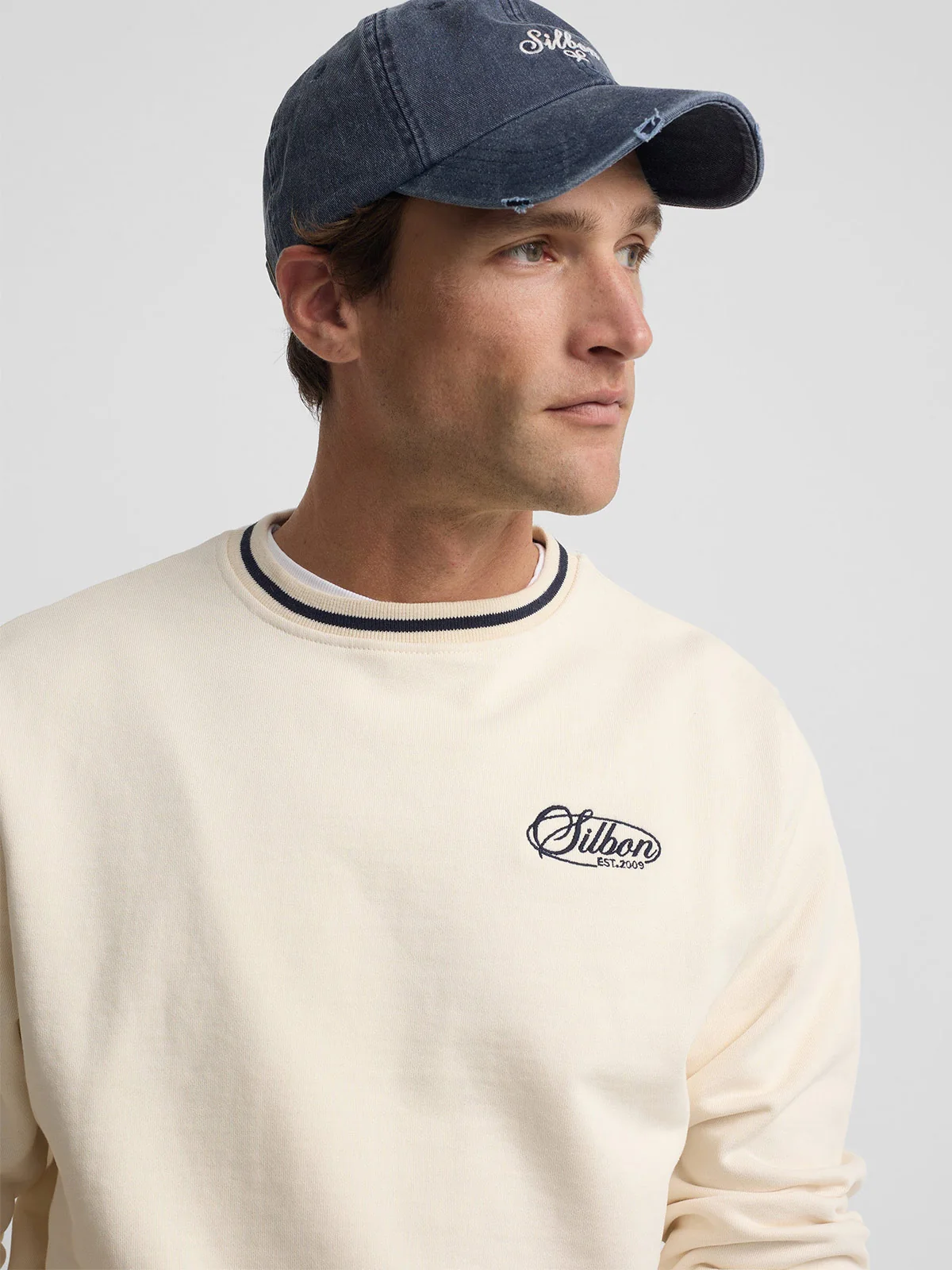 POLERA MANGA LARGA HOMBRE SILBON CREMA RETRO - 3