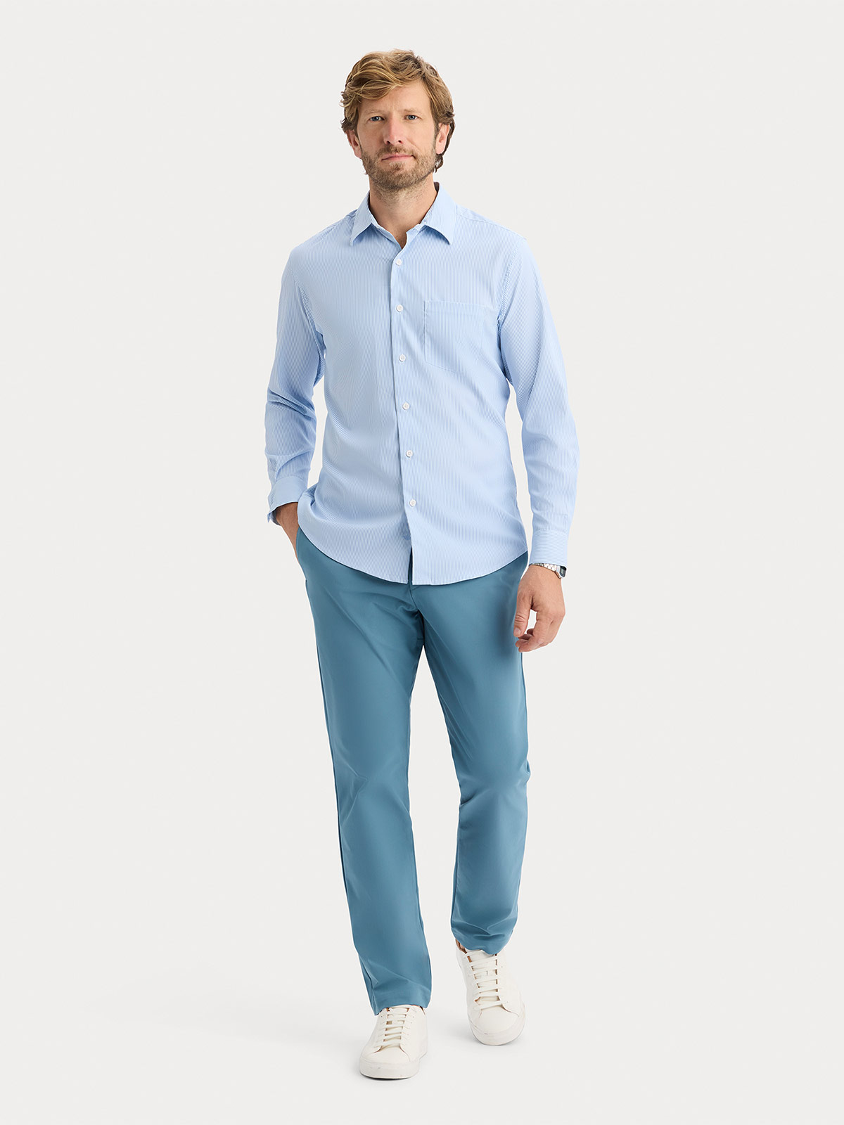 CAMISA MANGA LARGA HOMBRE DOCKERS AZUL - 4