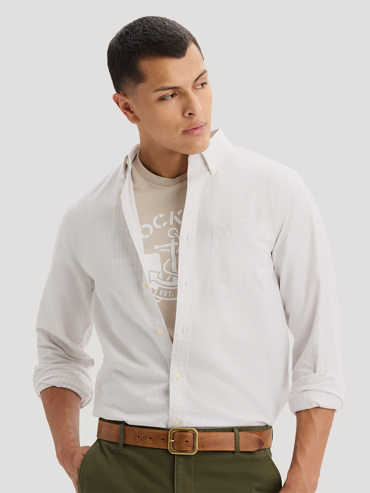 CAMISA REGULAR FIT MANGA LARGA HOMBRE DOCKERS ALGODÓN SIGNATURE STAIN - 4