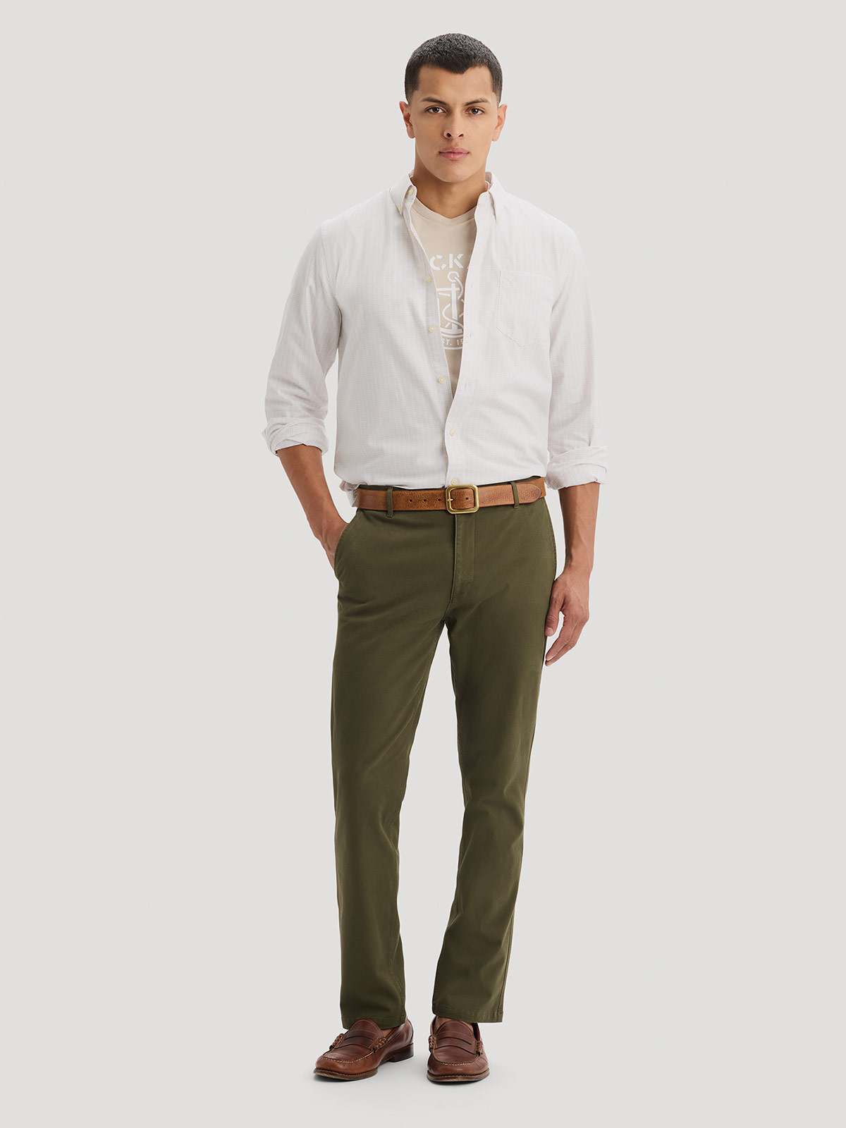CAMISA REGULAR FIT MANGA LARGA HOMBRE DOCKERS ALGODÓN SIGNATURE STAIN - 5