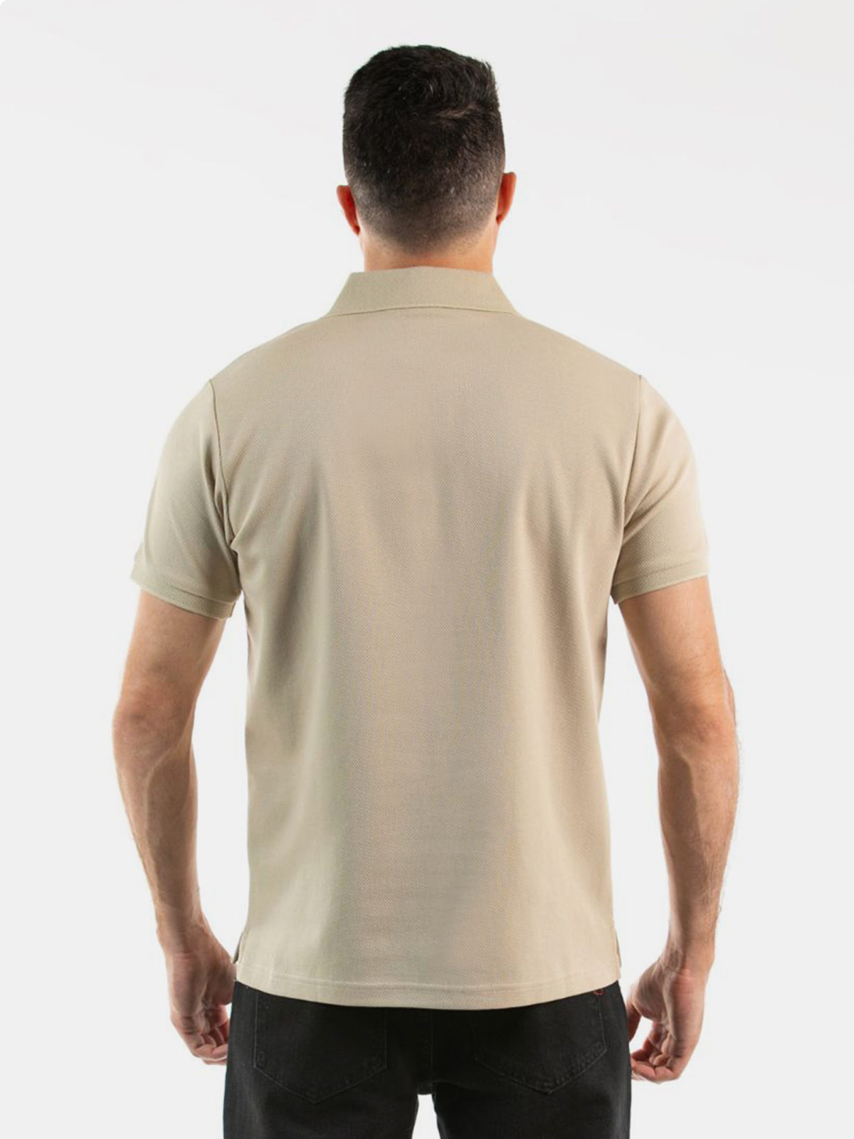 POLO MANGA CORTA ALGODÓN HOMBRE OSCAR DE LA RENTA BEIGE - 2