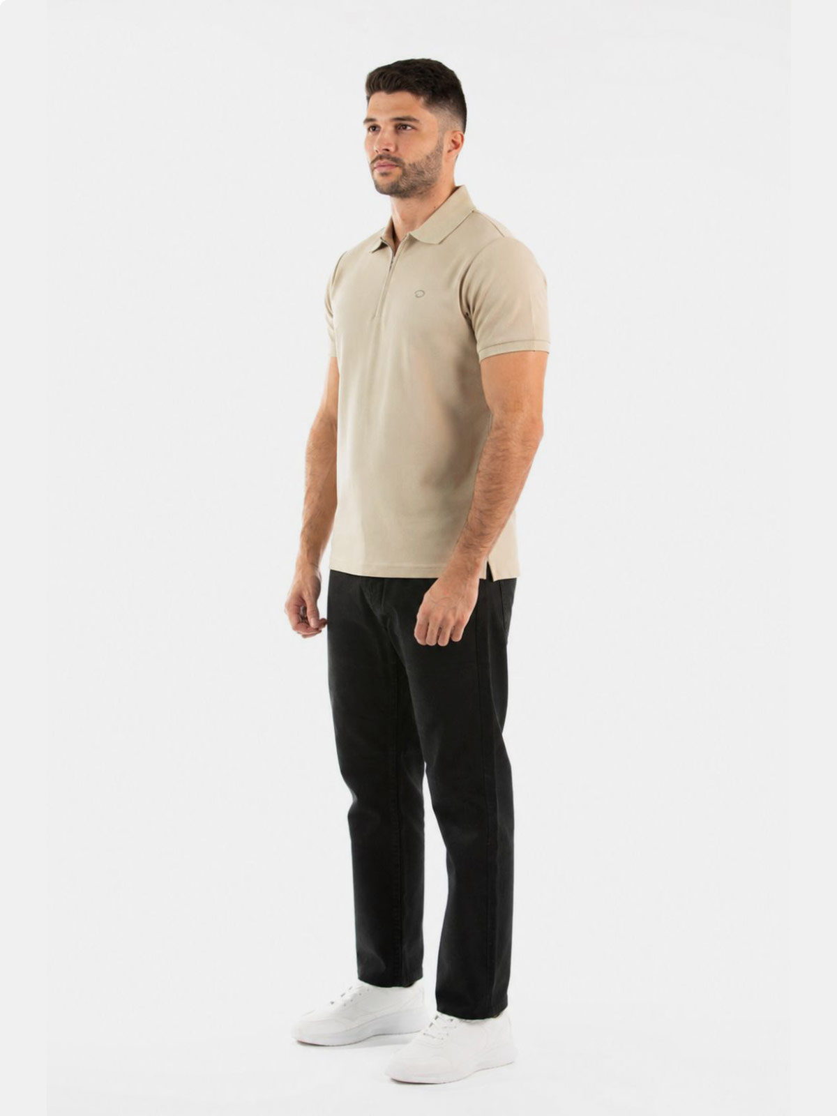 POLO MANGA CORTA ALGODÓN HOMBRE OSCAR DE LA RENTA BEIGE - 3