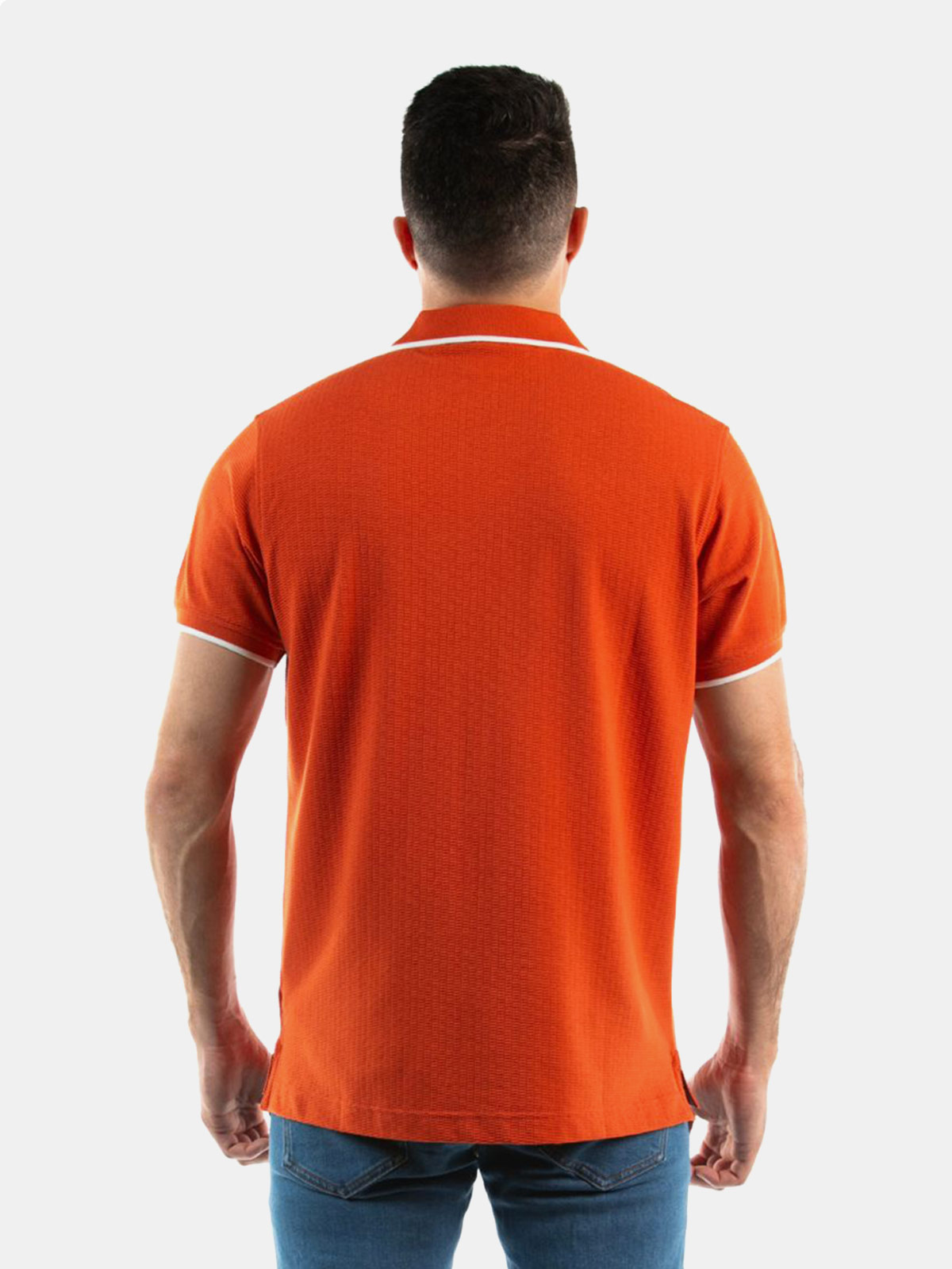 POLO MANGA CORTA ALGODÓN HOMBRE OSCAR DE LA RENTA LADRILLO - 2