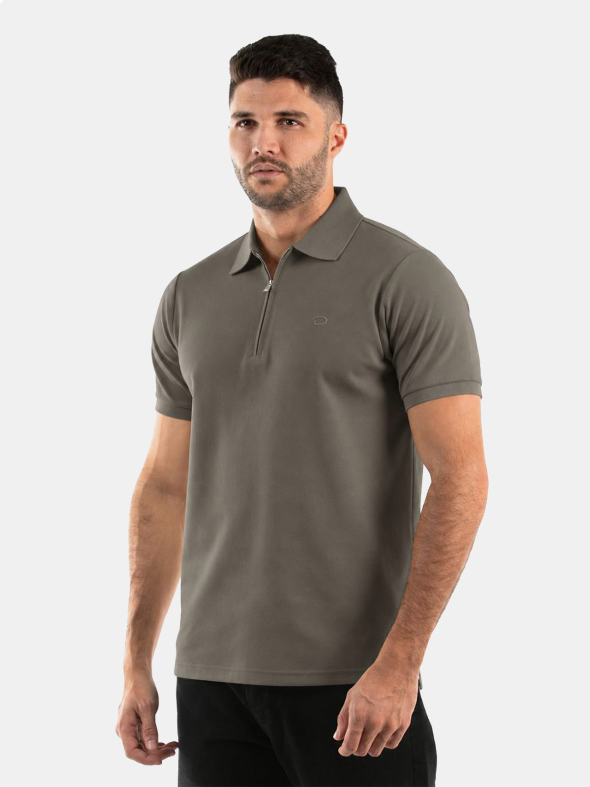 POLO MANGA CORTA ALGODÓN HOMBRE OSCAR DE LA RENTA GRIS - 1