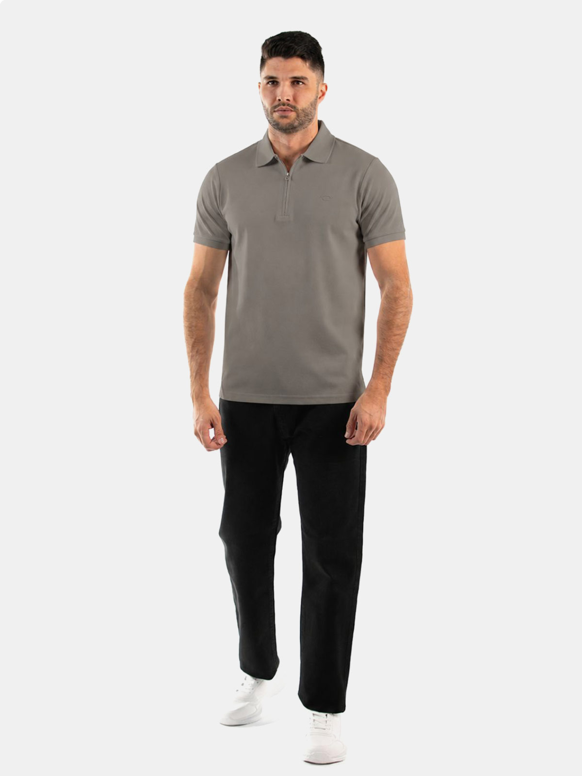 POLO MANGA CORTA ALGODÓN HOMBRE OSCAR DE LA RENTA GRIS - 3