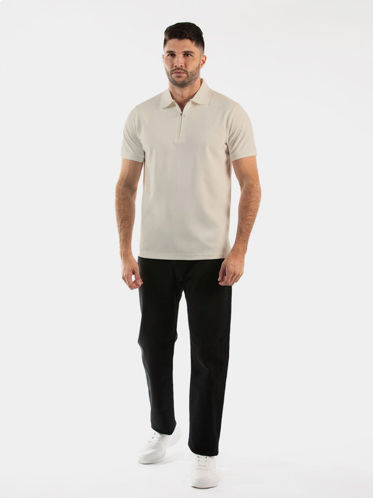 POLO MANGA CORTA ALGODÓN HOMBRE OSCAR DE LA RENTA HUESO - 3