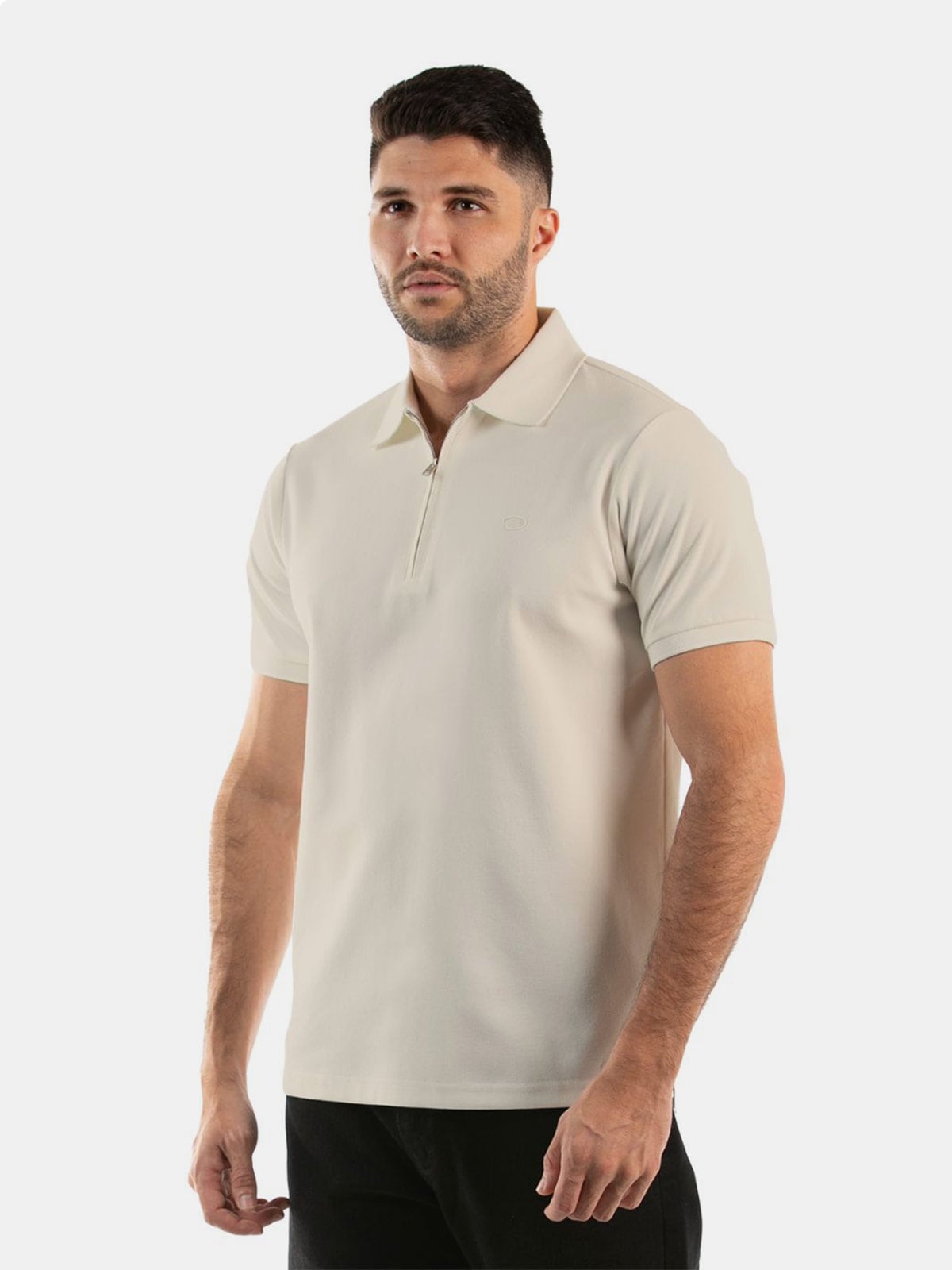 POLO MANGA CORTA ALGODÓN HOMBRE OSCAR DE LA RENTA HUESO - 1
