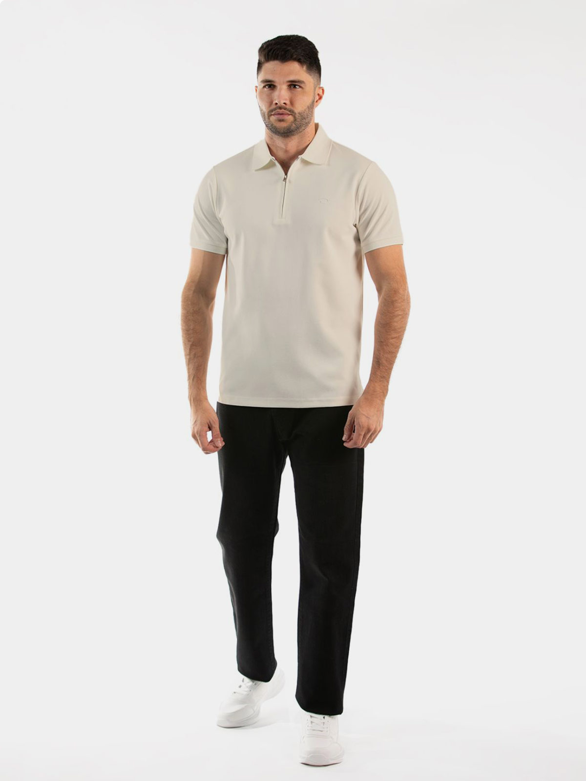 POLO MANGA CORTA ALGODÓN HOMBRE OSCAR DE LA RENTA HUESO - 3
