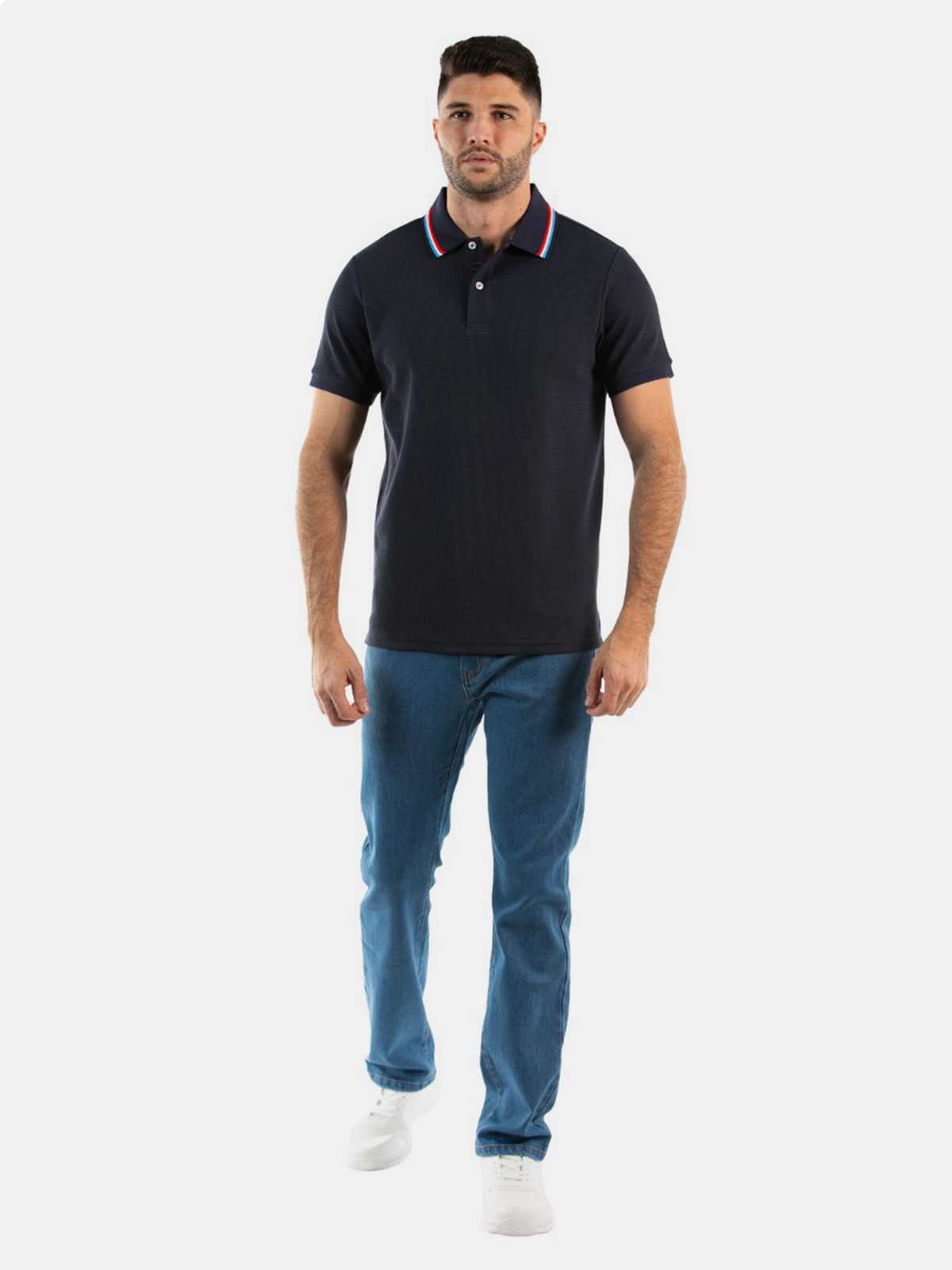 POLO MANGA CORTA ALGODÓN HOMBRE OSCAR DE LA RENTA AZUL MARINO - 3