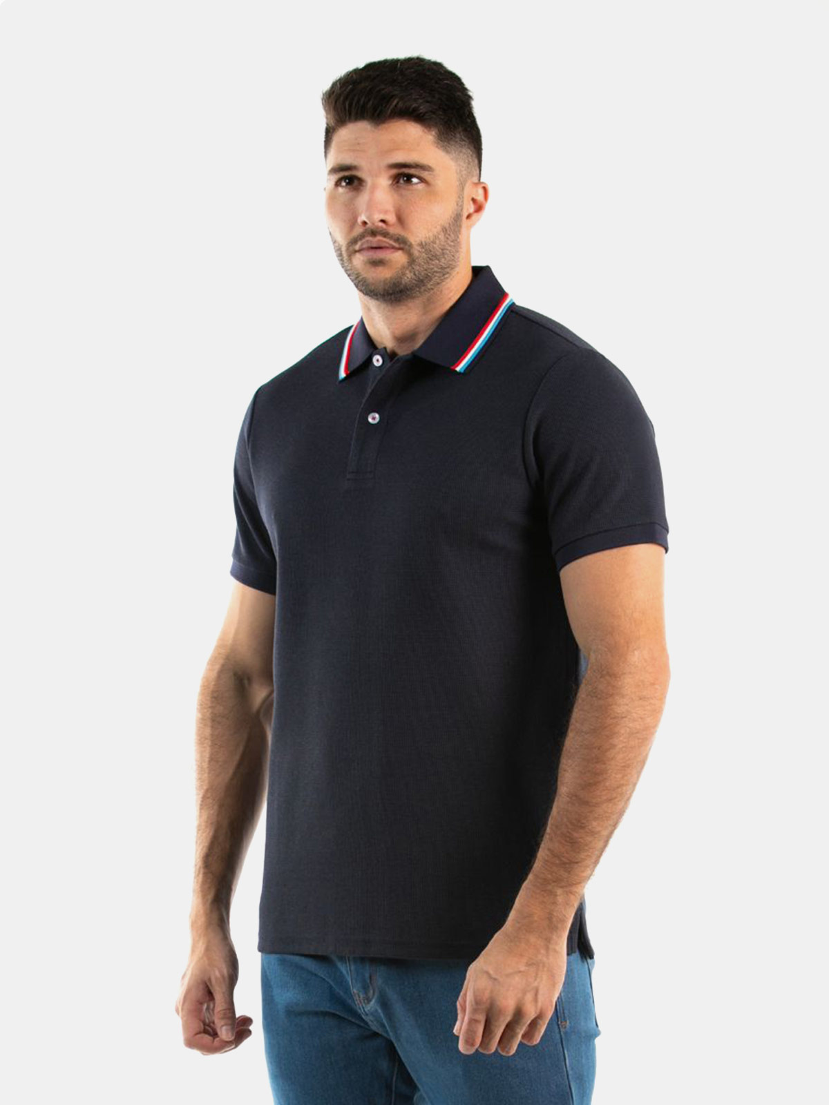 POLO MANGA CORTA ALGODÓN HOMBRE OSCAR DE LA RENTA AZUL MARINO - 1