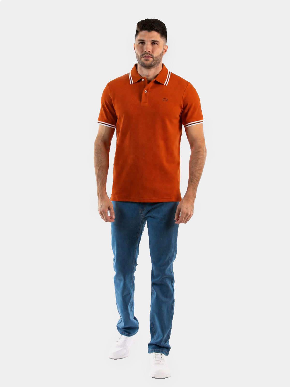 POLO MANGA CORTA ALGODÓN HOMBRE OSCAR DE LA RENTA LADRILLO - 3