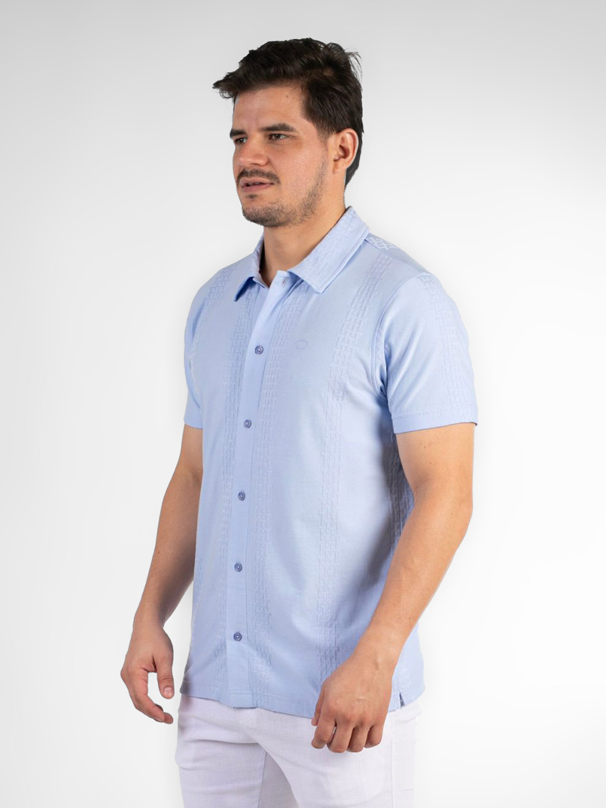 POLO MANGA CORTA ALGODÓN HOMBRE OSCAR DE LA RENTA CELESTE - 1