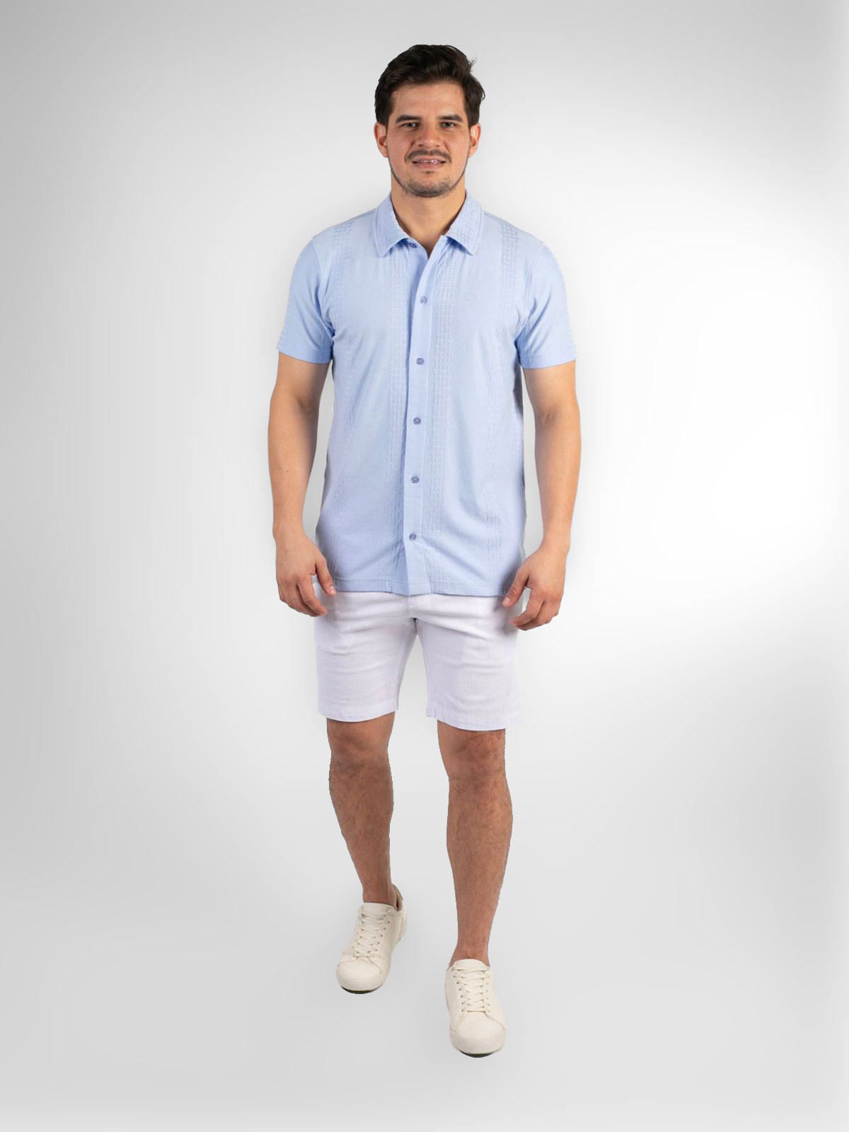 POLO MANGA CORTA ALGODÓN HOMBRE OSCAR DE LA RENTA CELESTE - 3