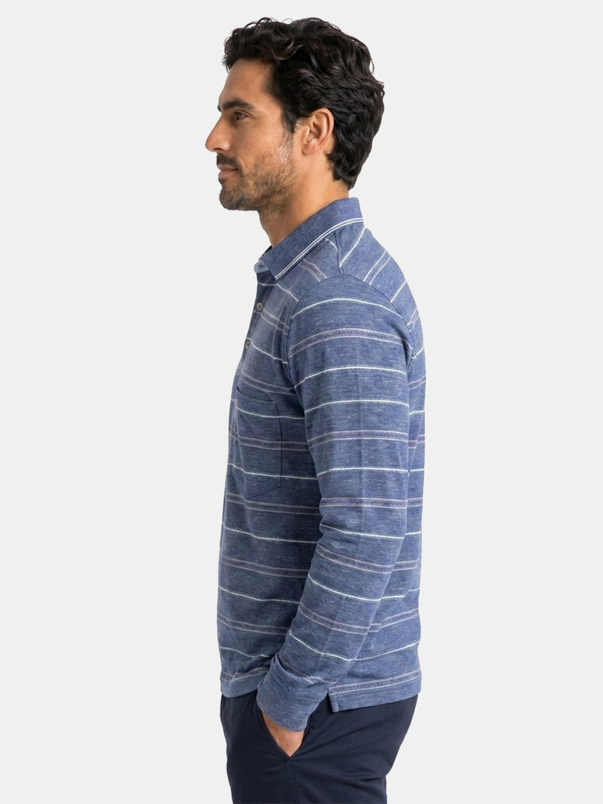 POLO BOXY FIT MANGA LARGA HOMBRE PIERRE CARDIN JERSEY JACQUARD - 3