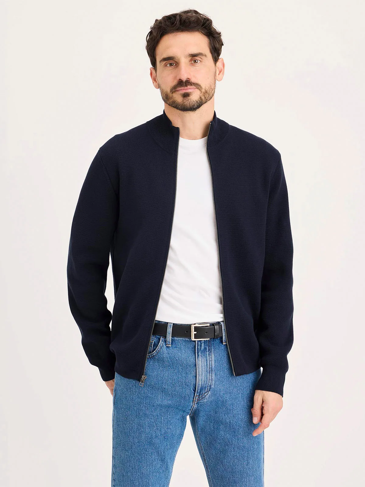 CHOMPA HOMBRE DOCKERS AZUL FULL ZIP - 1