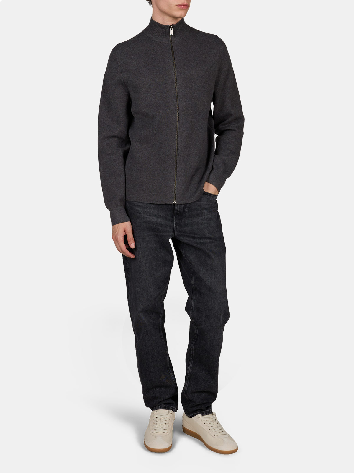 CHOMPA HOMBRE DOCKERS GRIS FULL ZIP - 4