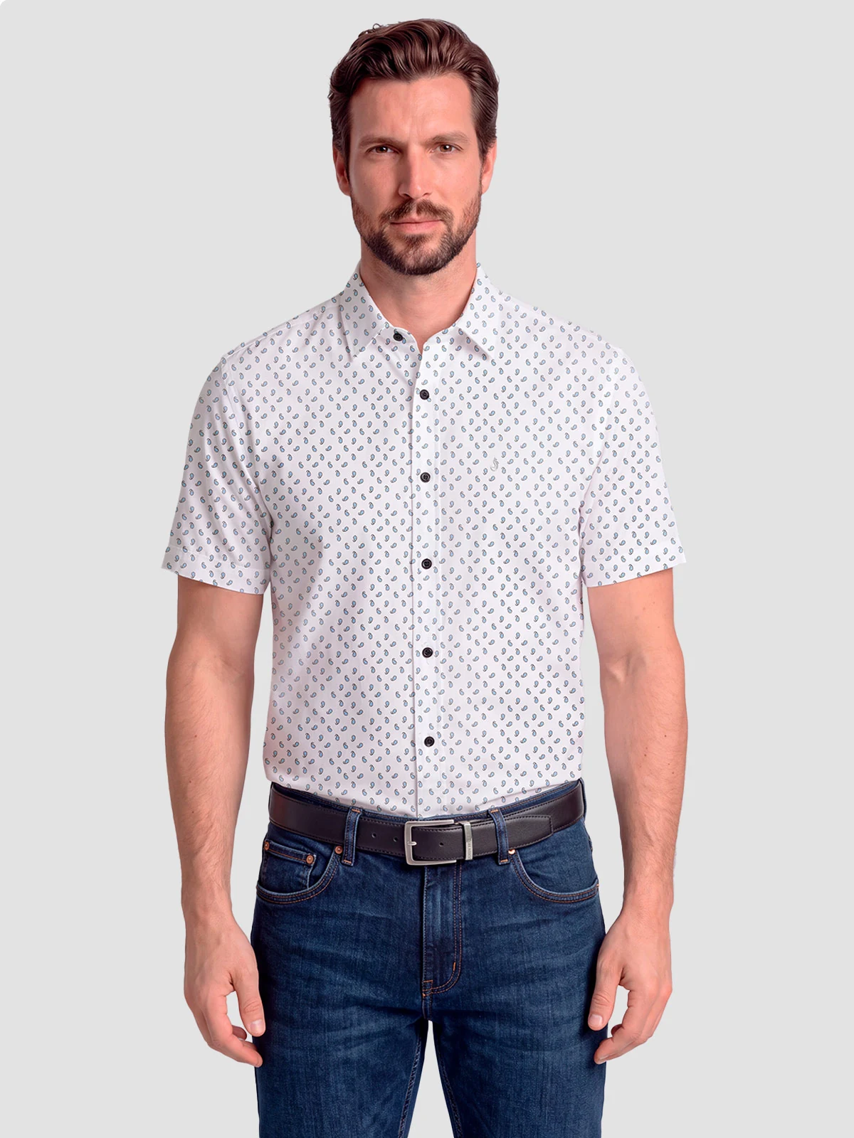 CAMISA MANGA CORTA HOMBRE JOHN HOLDEN PRINT ALGODÓN YOUSEF - 1