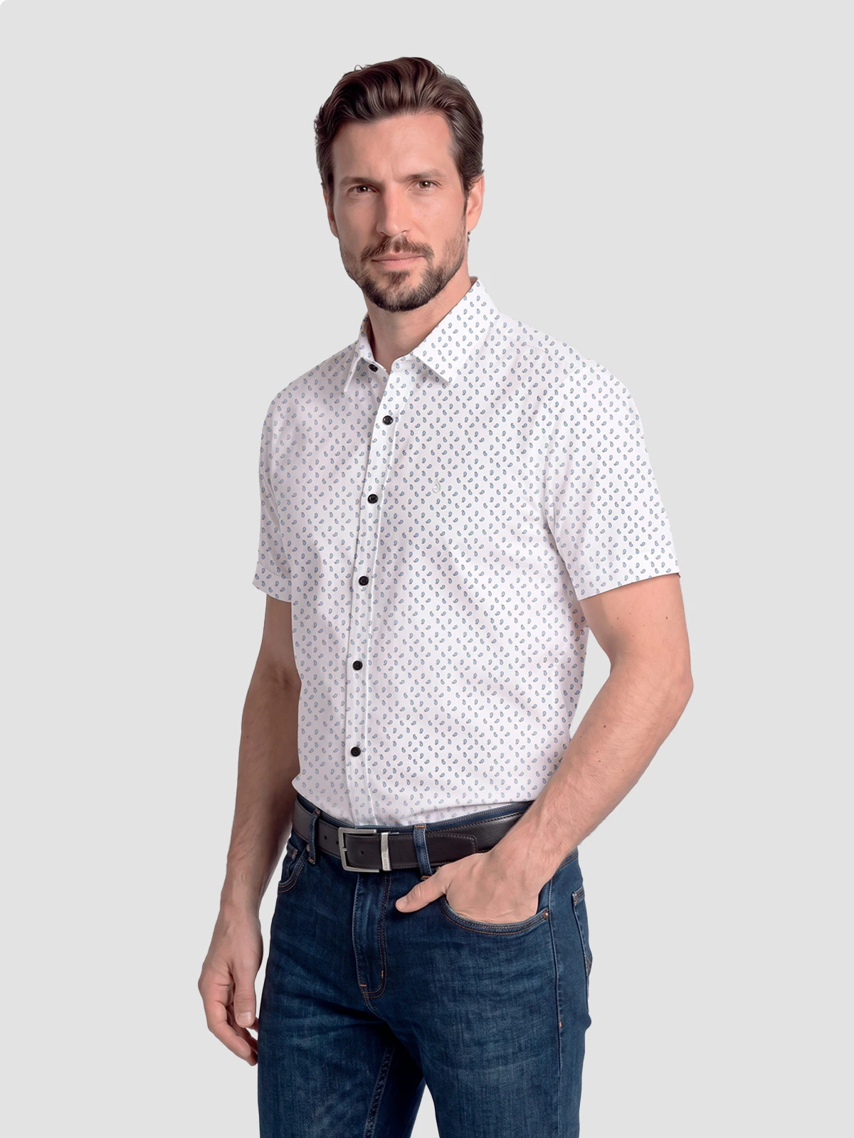 CAMISA MANGA CORTA HOMBRE JOHN HOLDEN PRINT ALGODÓN YOUSEF - 3