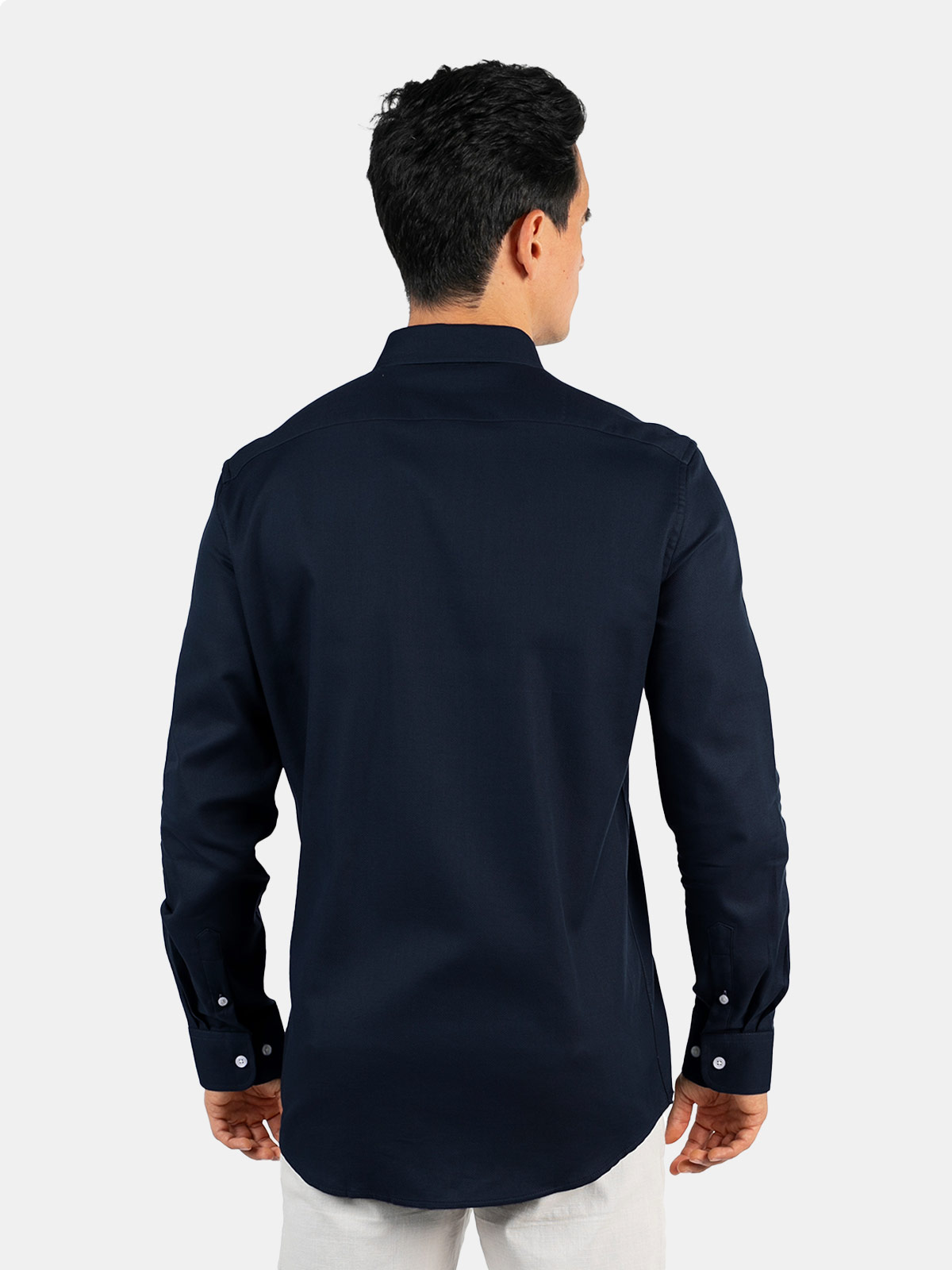 CAMISA MANGA LARGA ALGODÓN HOMBRE OSCAR DE LA RENTA AZUL MARINO - 2