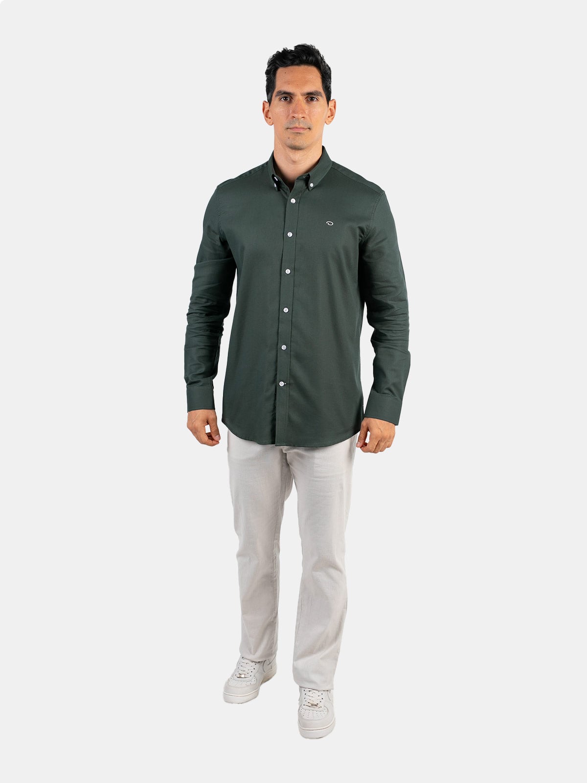 CAMISA MANGA LARGA ALGODÓN HOMBRE OSCAR DE LA RENTA AZUL MARINO - 3