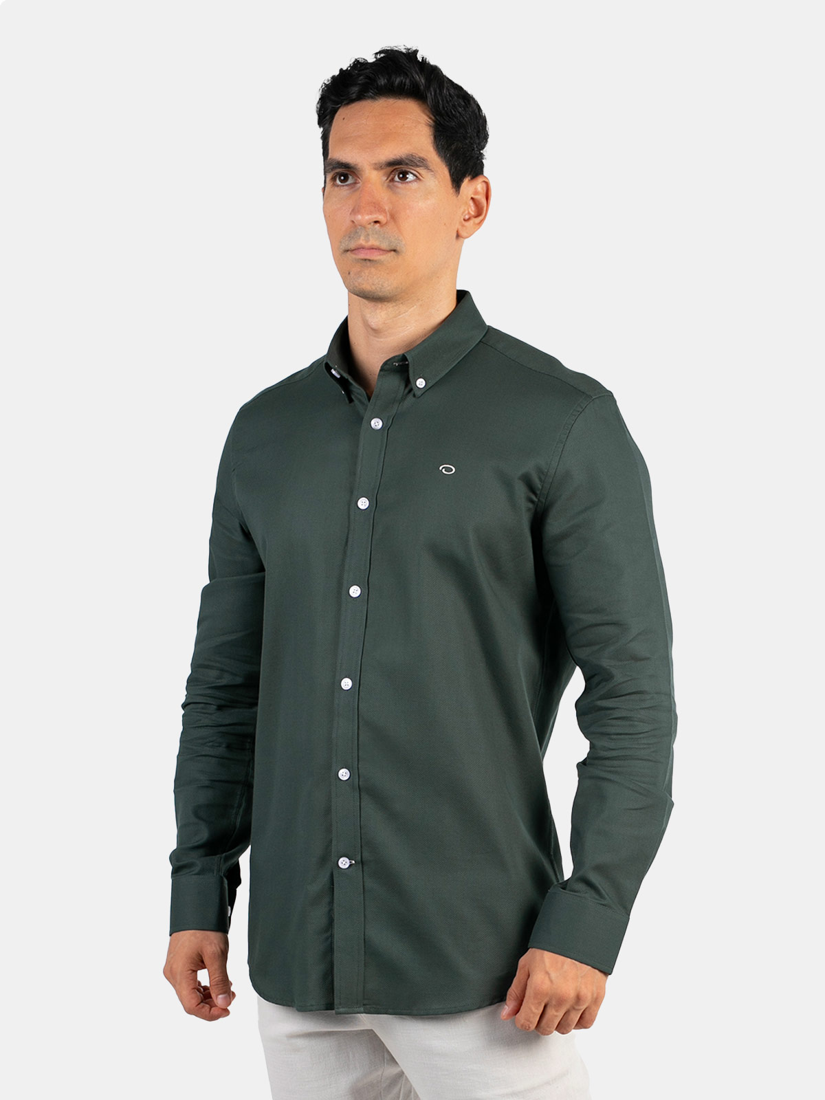 CAMISA MANGA LARGA ALGODÓN HOMBRE OSCAR DE LA RENTA AZUL MARINO - 1