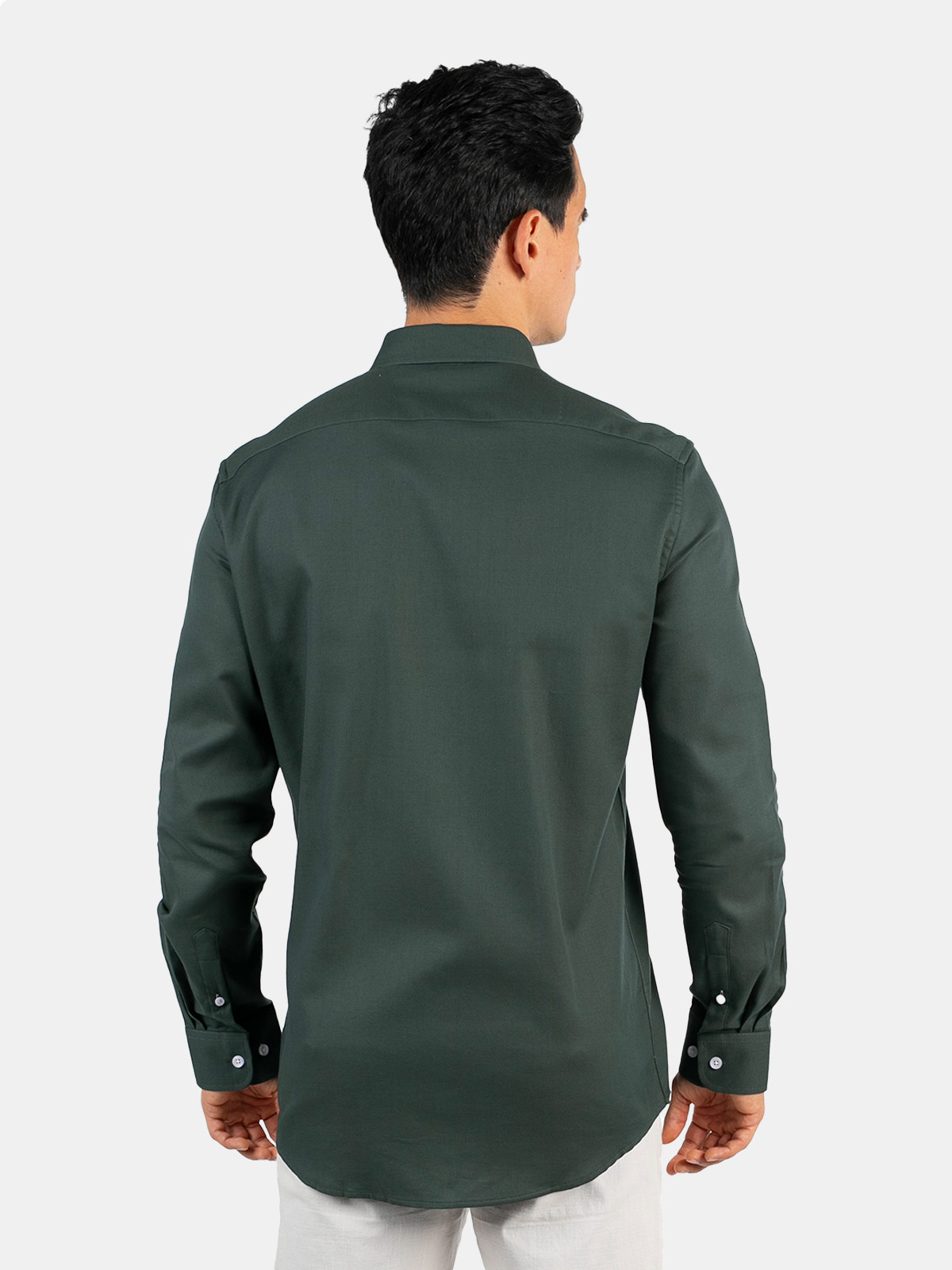 CAMISA MANGA LARGA ALGODÓN HOMBRE OSCAR DE LA RENTA AZUL MARINO - 2