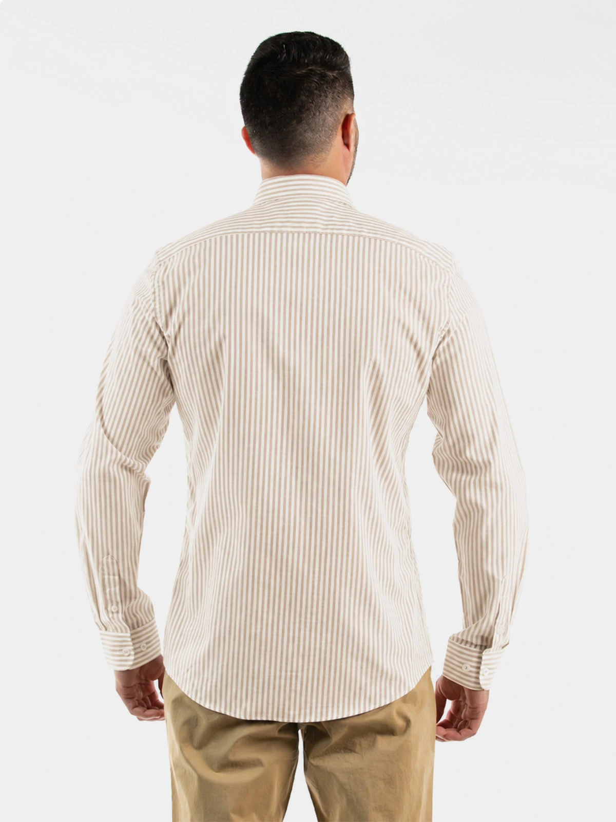 CAMISA MANGA LARGA ALGODÓN HOMBRE OSCAR DE LA RENTA BEIGE - 2