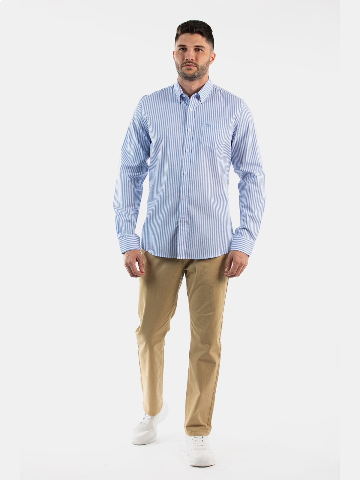 CAMISA MANGA LARGA ALGODÓN HOMBRE OSCAR DE LA RENTA BEIGE - 3