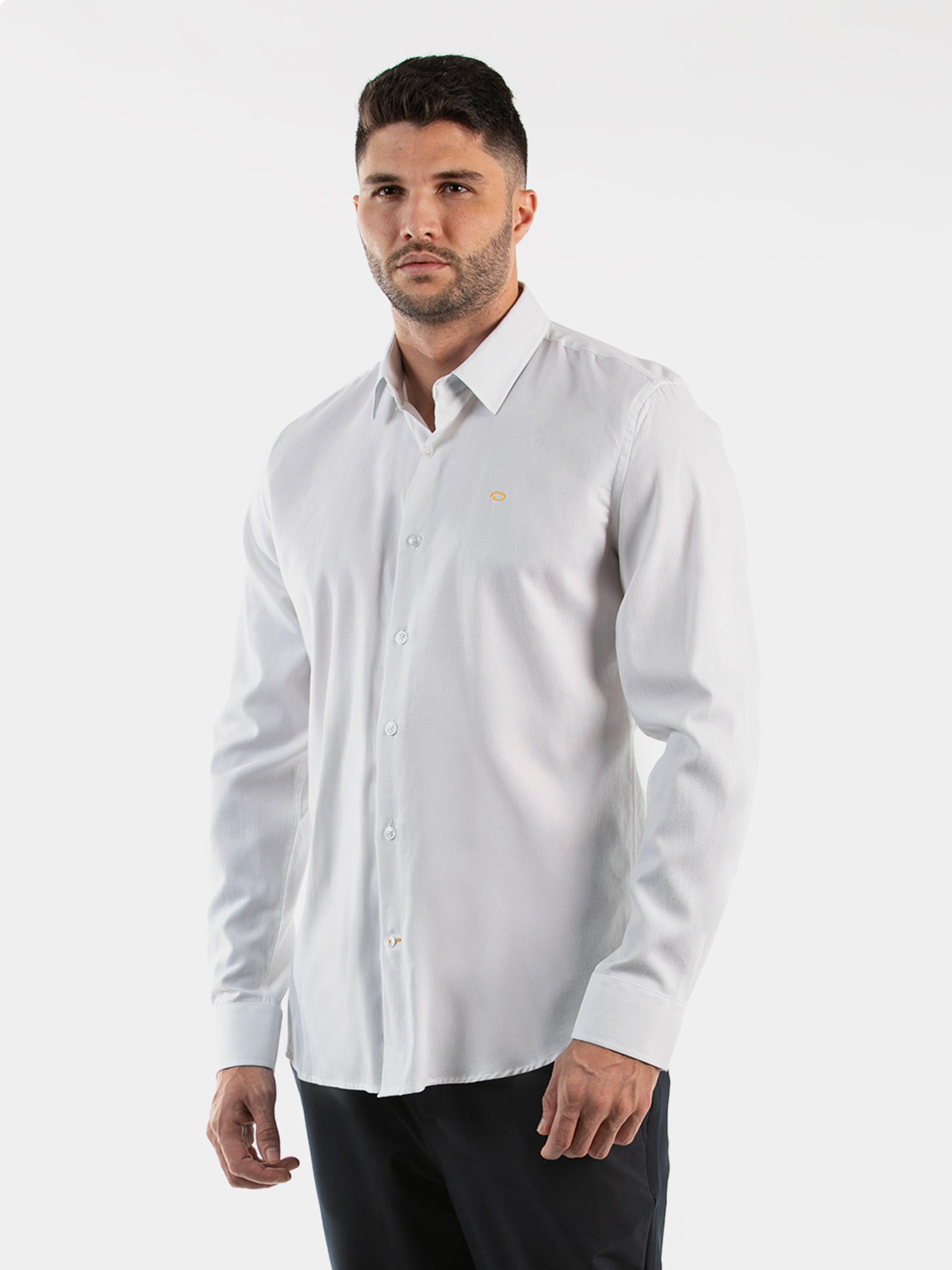 CAMISA MANGA LARGA ALGODÓN HOMBRE OSCAR DE LA RENTA AZUL MARINO - 1
