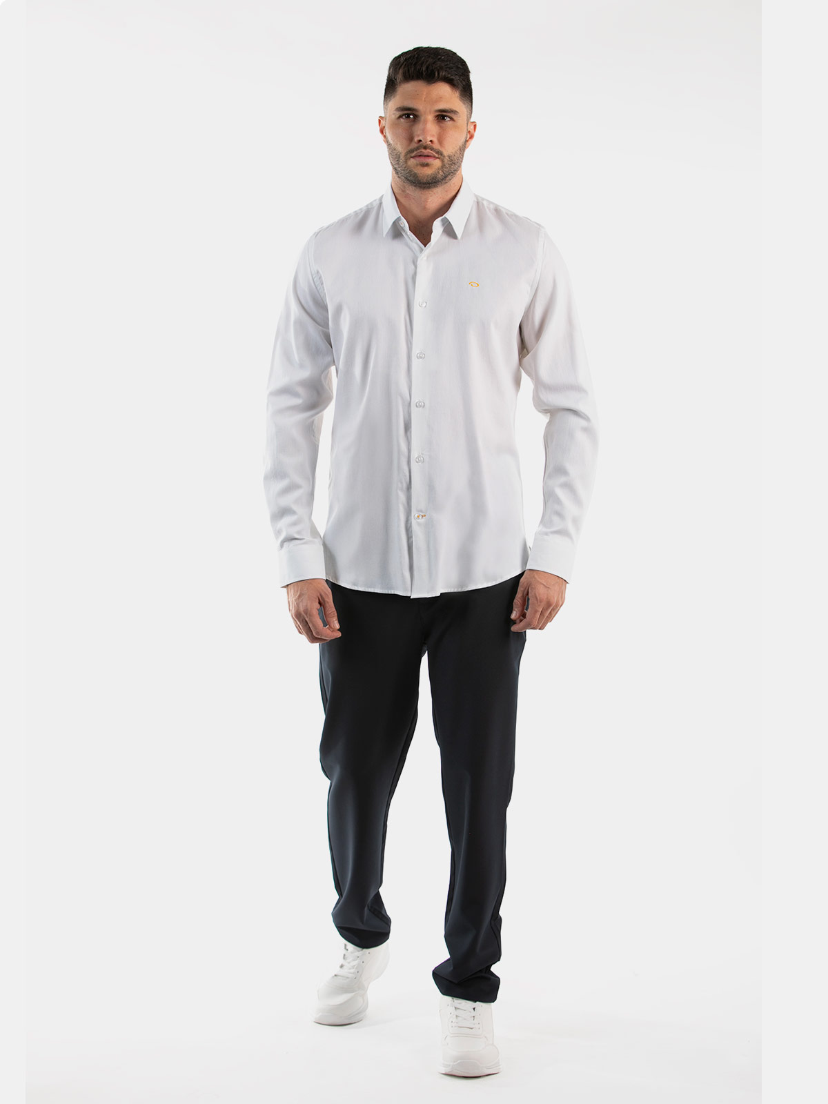 CAMISA MANGA LARGA ALGODÓN HOMBRE OSCAR DE LA RENTA AZUL MARINO - 3