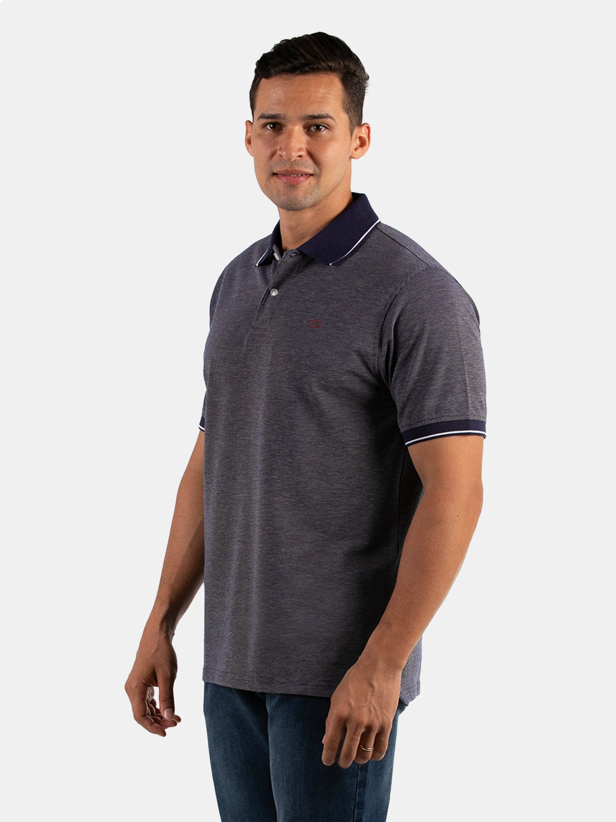 POLO MANGA CORTA HOMBRE OSCAR DE LA RENTA AZUL OSCURO - 1