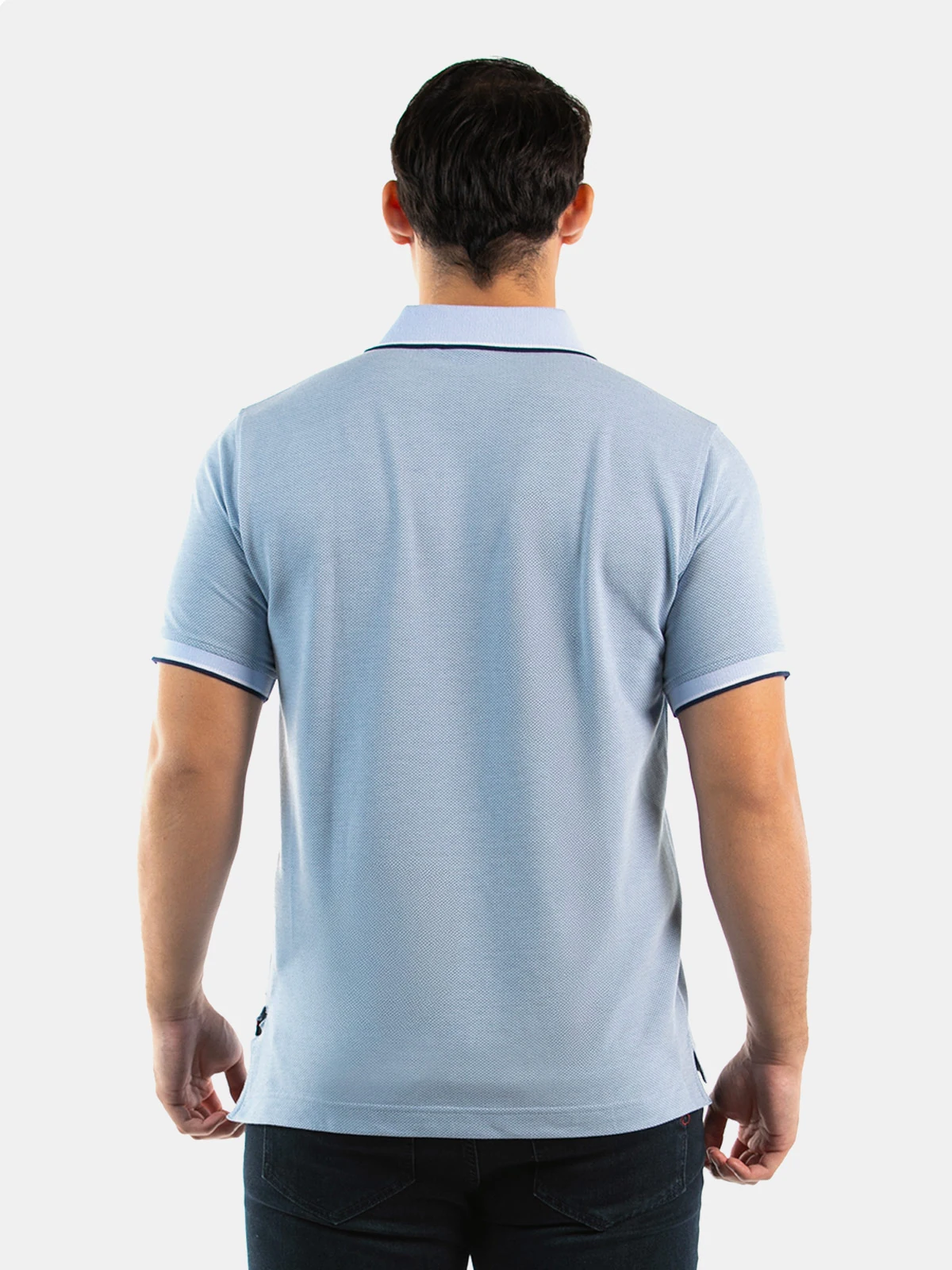 POLO MANGA CORTA ALGODÓN HOMBRE OSCAR DE LA RENTA CELESTE - 2