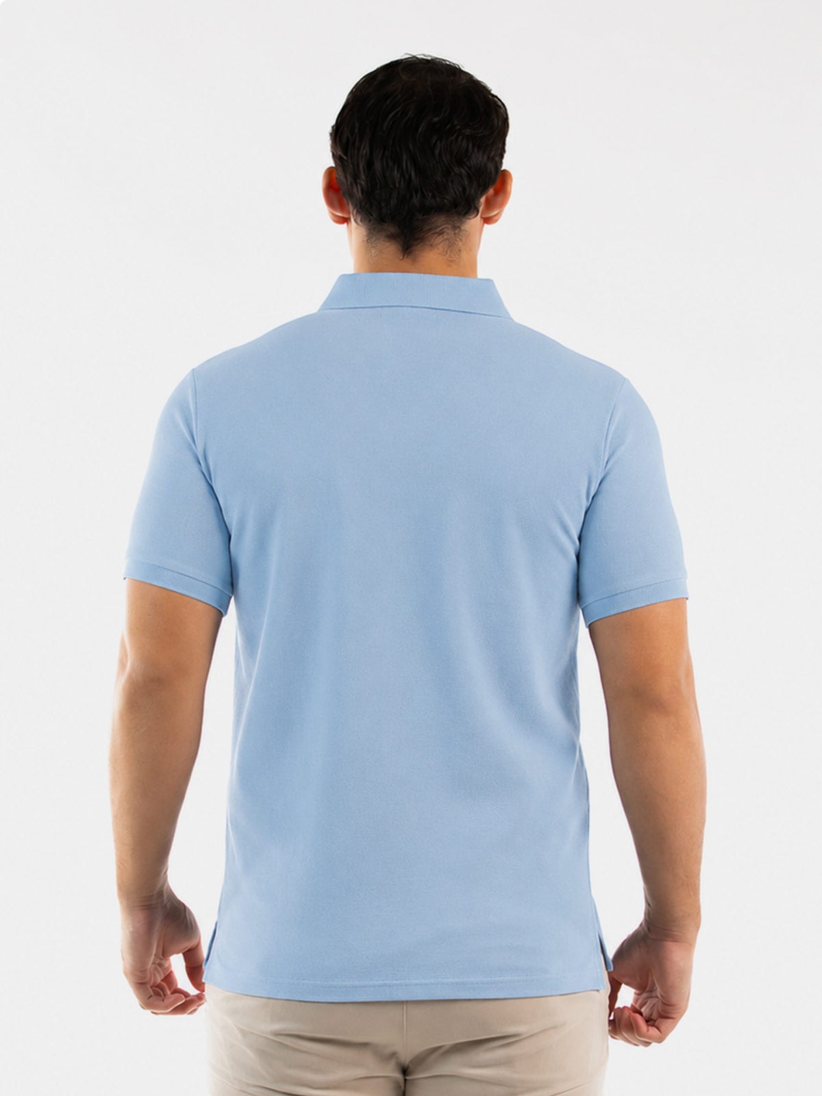 POLO MANGA CORTA ALGODÓN HOMBRE OSCAR DE LA RENTA AZUL CLARO - 2
