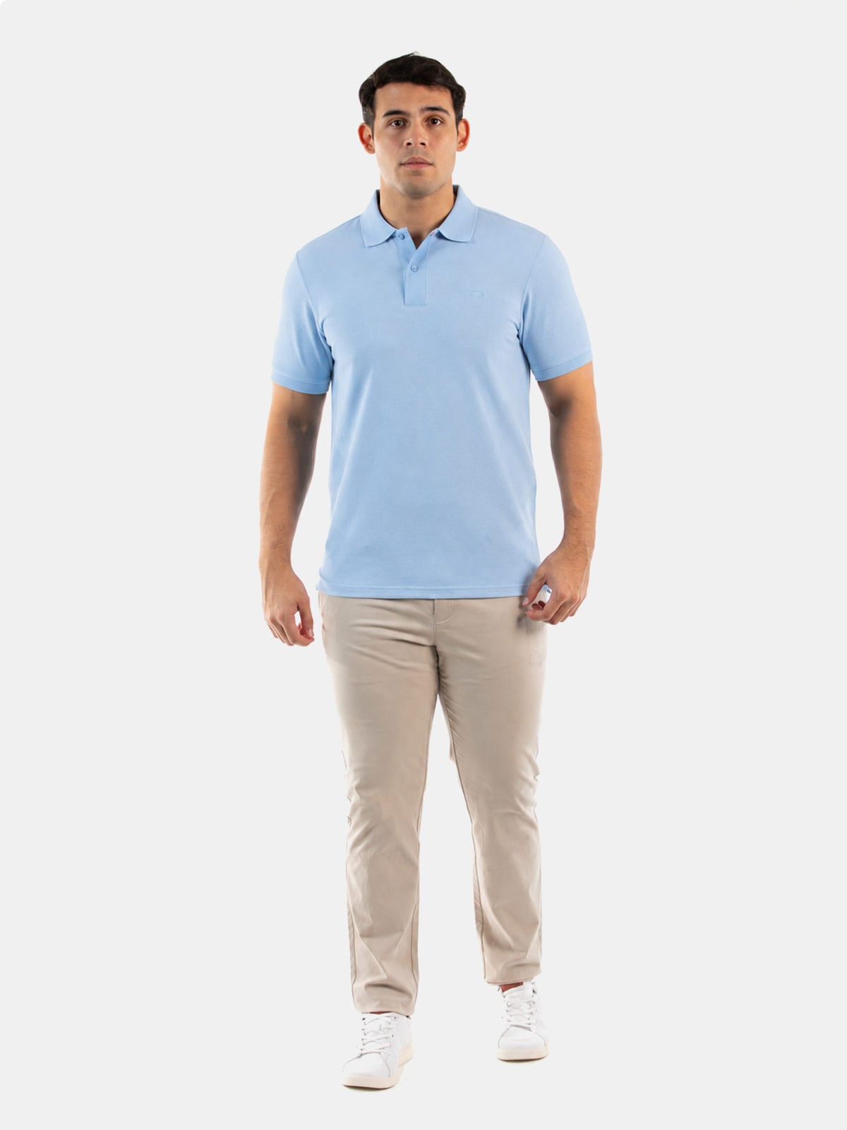 POLO MANGA CORTA ALGODÓN HOMBRE OSCAR DE LA RENTA AZUL CLARO - 3