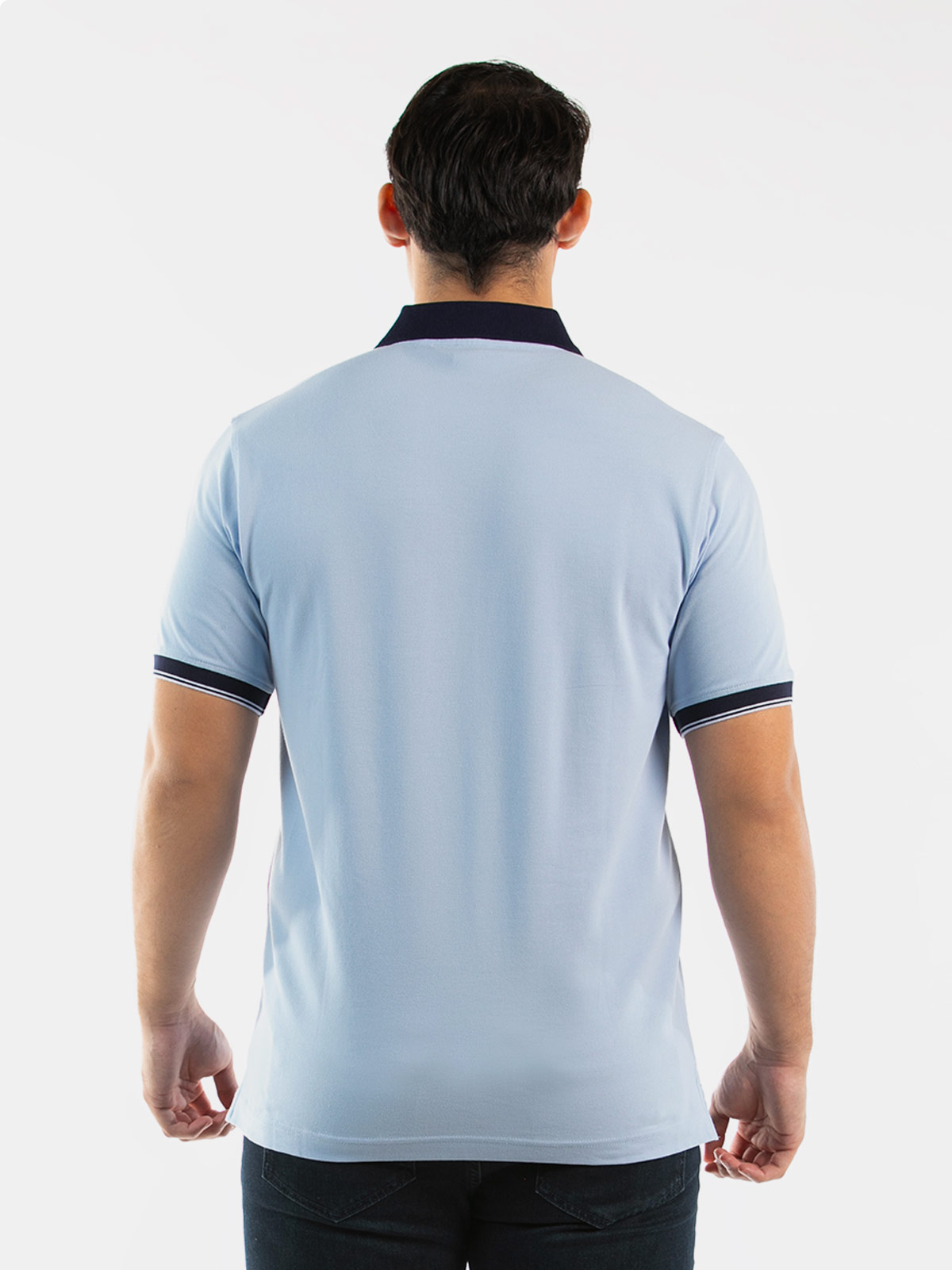POLO MANGA CORTA ALGODÓN HOMBRE OSCAR DE LA RENTA CELESTE - 2