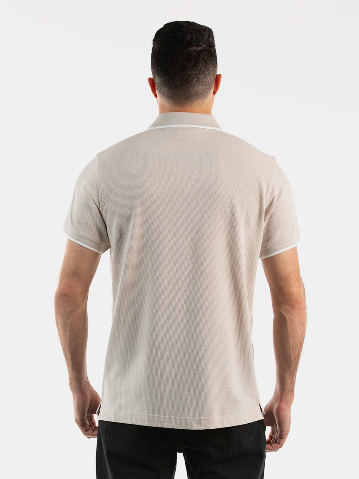 POLO MANGA CORTA ALGODÓN HOMBRE OSCAR DE LA RENTA BEIGE - 2