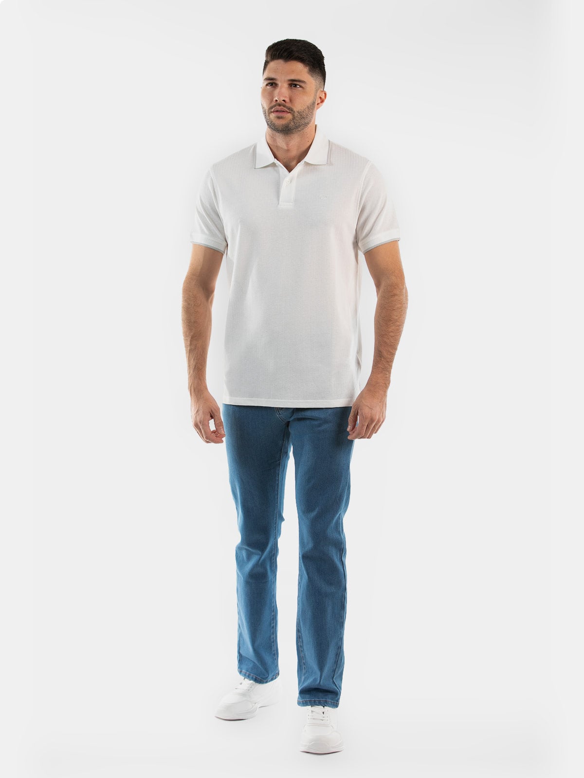 POLO MANGA CORTA ALGODÓN HOMBRE OSCAR DE LA RENTA BEIGE - 3