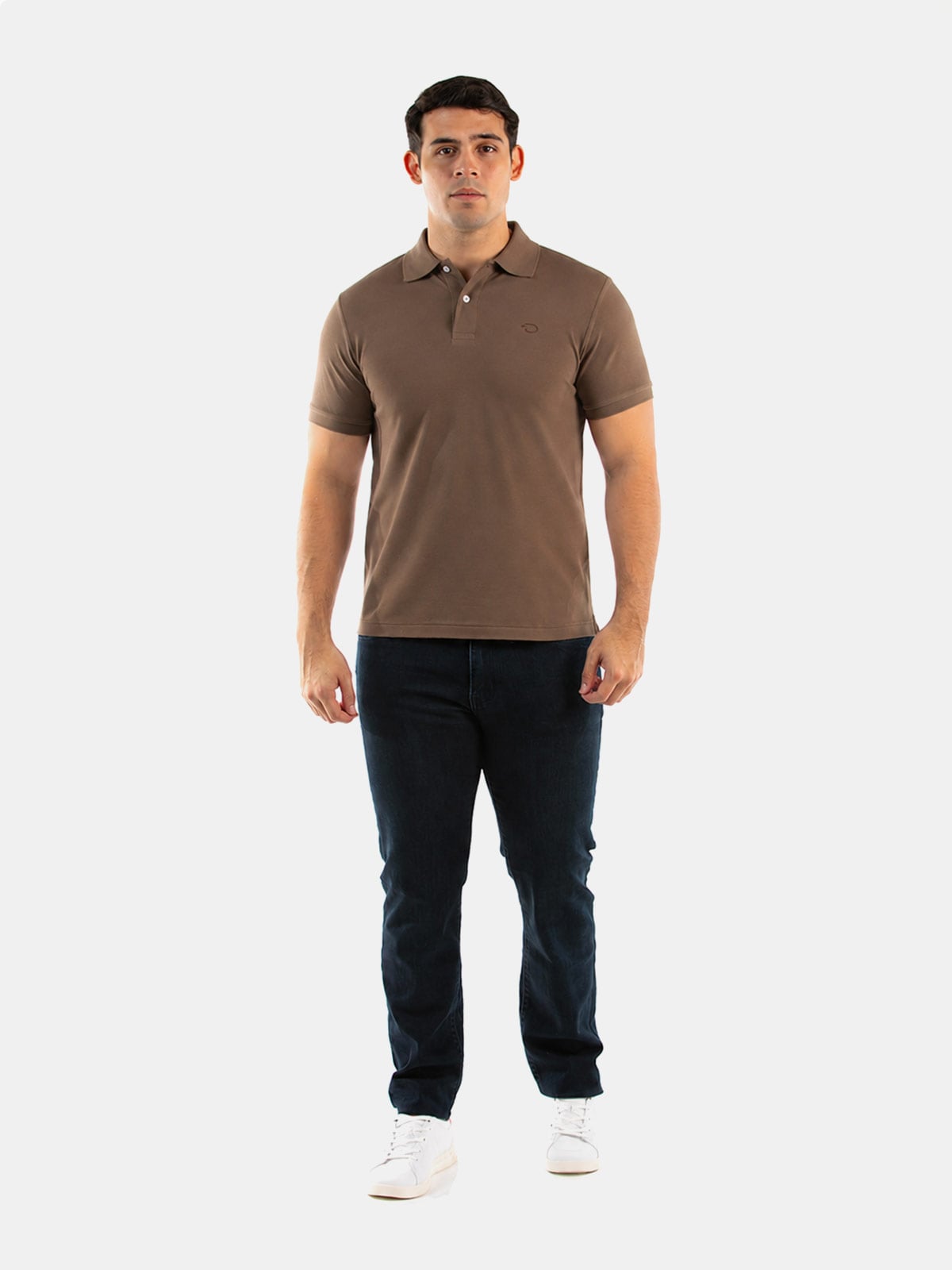 POLO MANGA CORTA ALGODÓN HOMBRE OSCAR DE LA RENTA MARRÓN - 3