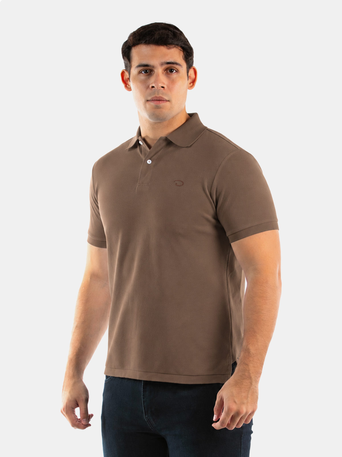 POLO MANGA CORTA ALGODÓN HOMBRE OSCAR DE LA RENTA MARRÓN - 1
