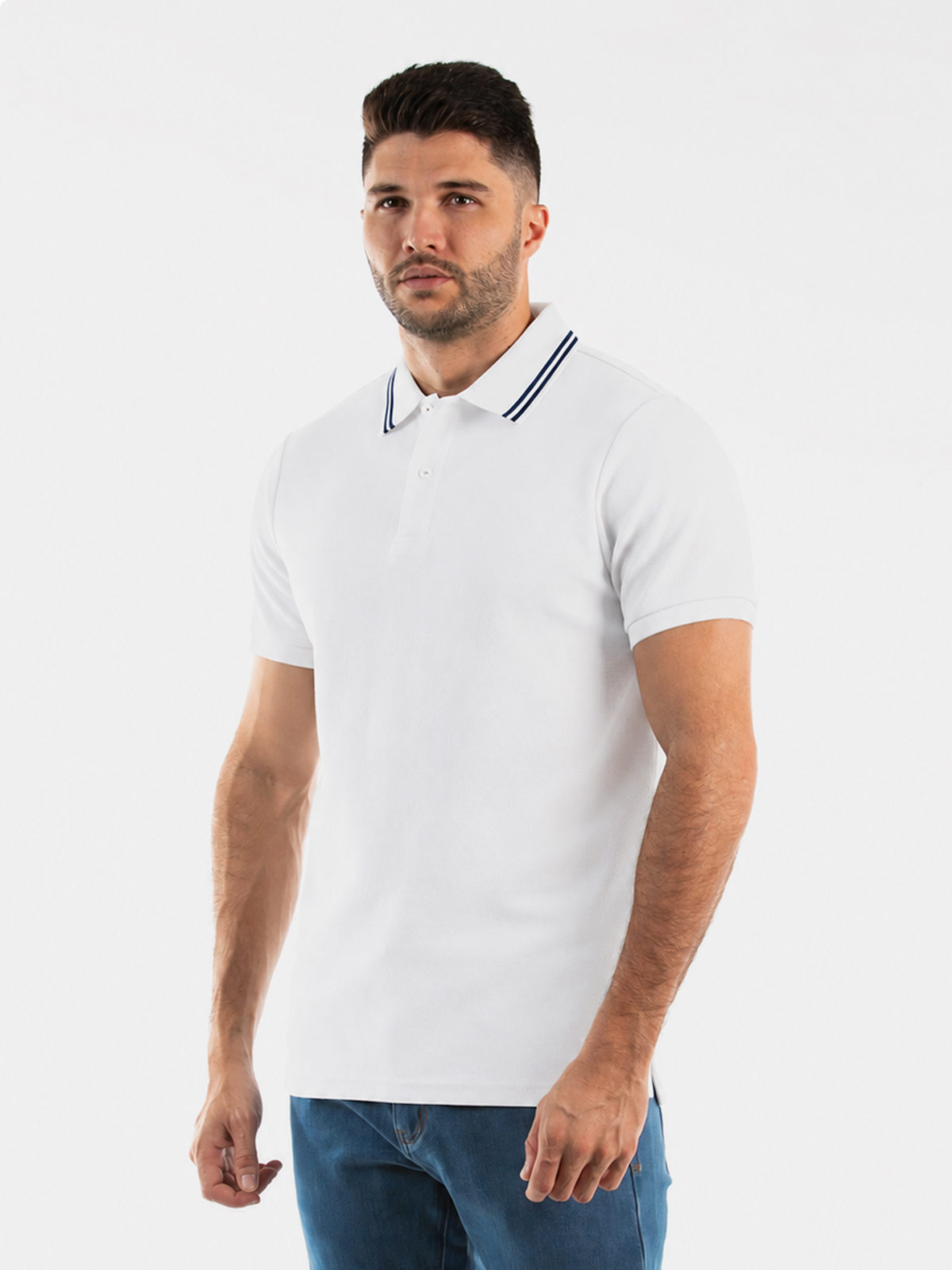 POLO MANGA CORTA ALGODÓN HOMBRE OSCAR DE LA RENTA BLANCO - 1