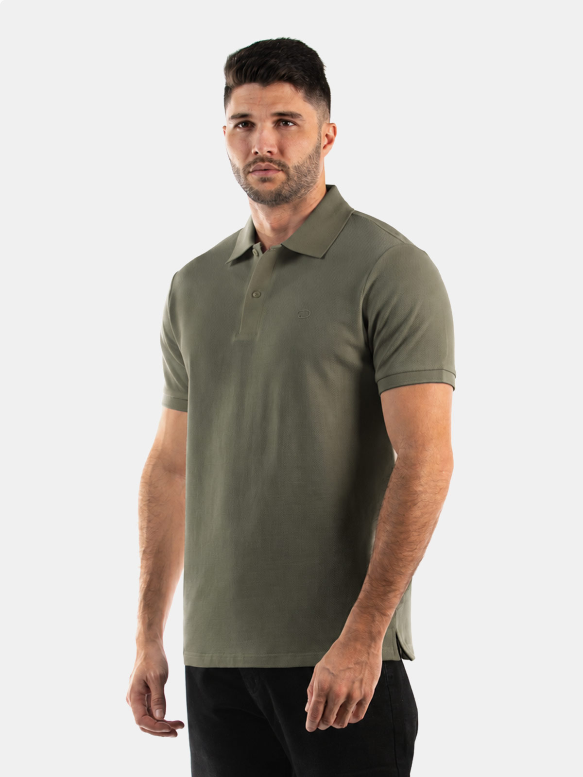 POLO MANGA CORTA ALGODÓN HOMBRE OSCAR DE LA RENTA OLIVA - 1