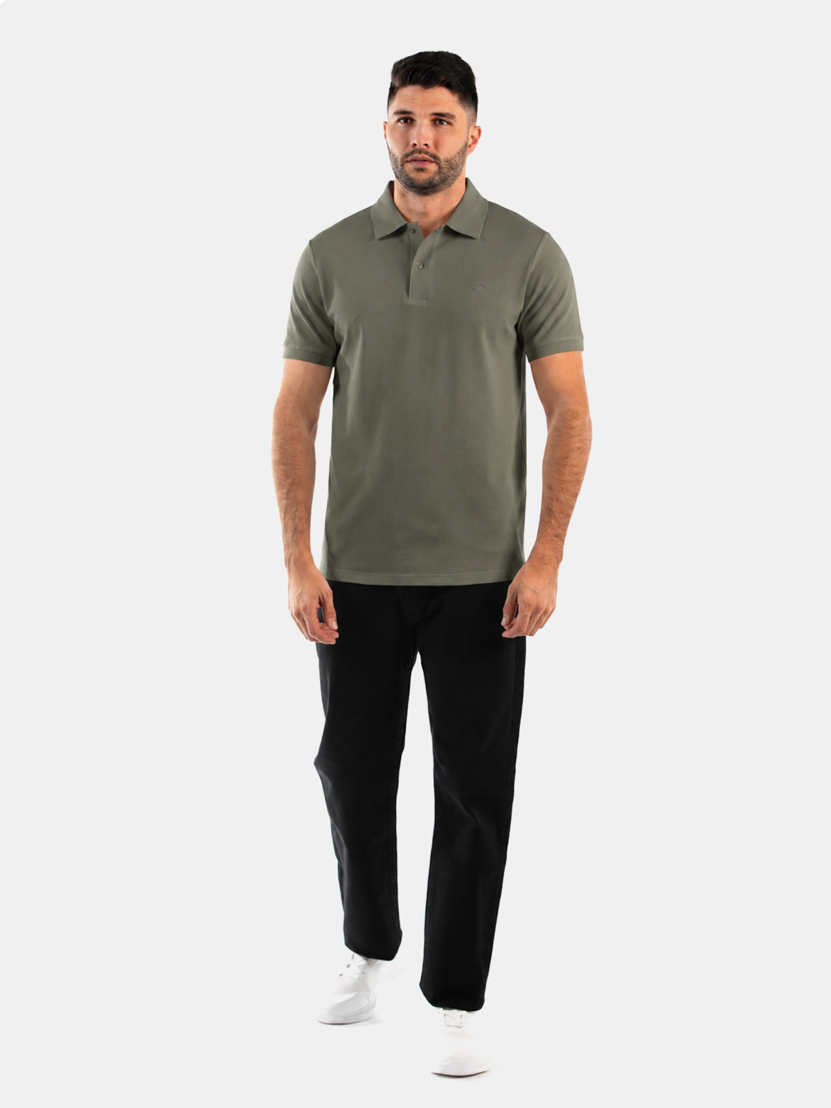 POLO MANGA CORTA ALGODÓN HOMBRE OSCAR DE LA RENTA OLIVA - 3