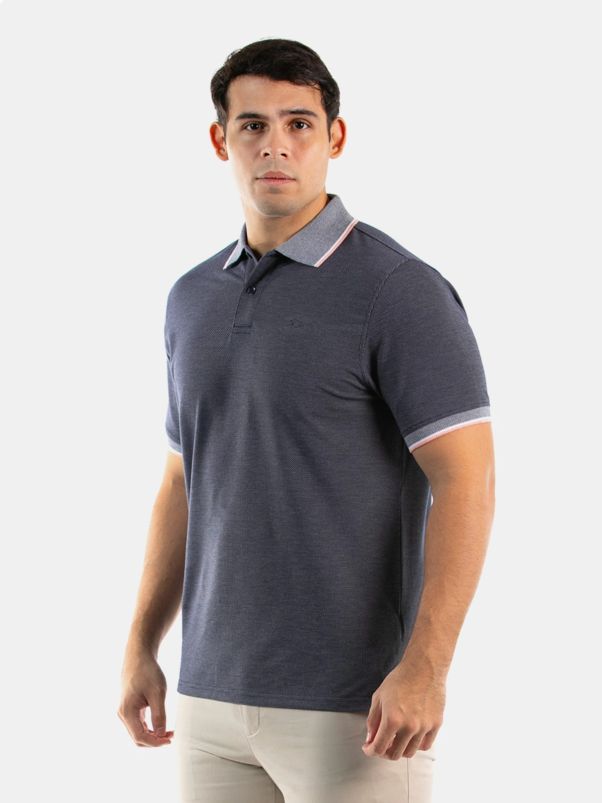 POLO MANGA CORTA ALGODÓN HOMBRE OSCAR DE LA RENTA AZUL MARINO - 1