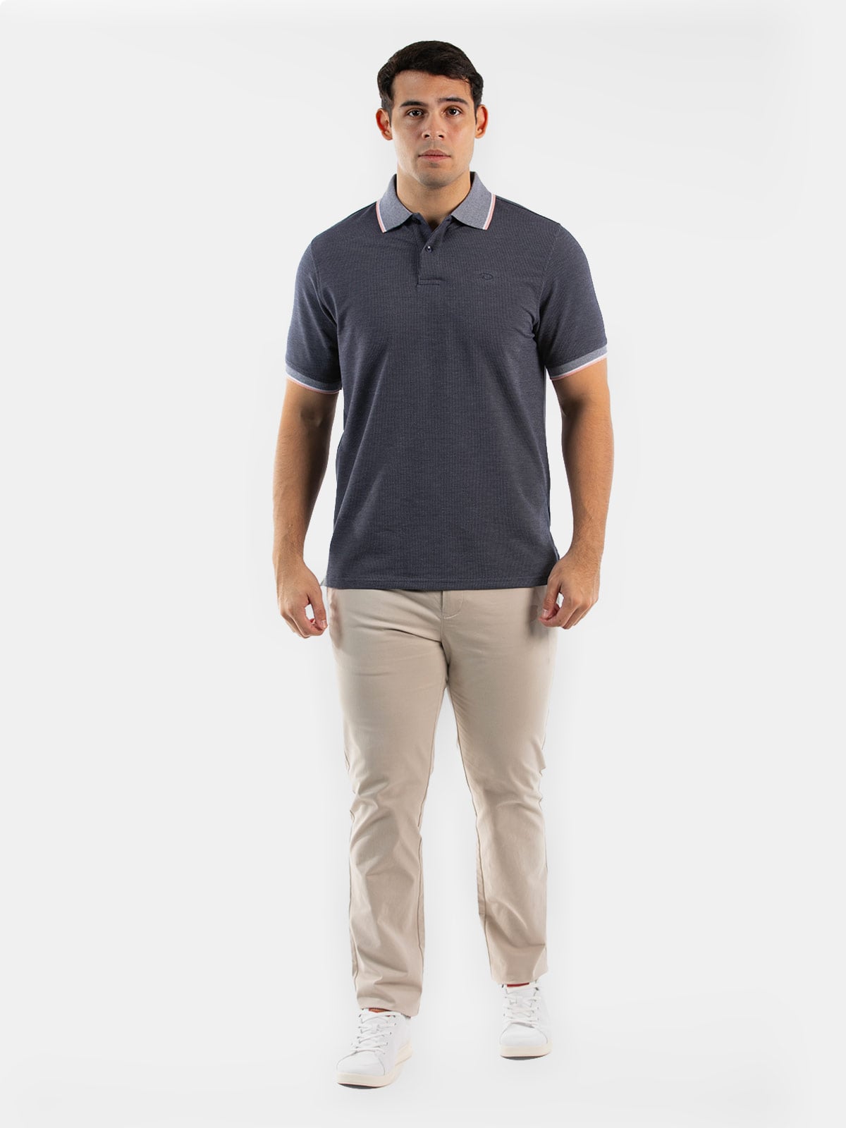 POLO MANGA CORTA ALGODÓN HOMBRE OSCAR DE LA RENTA AZUL MARINO - 3