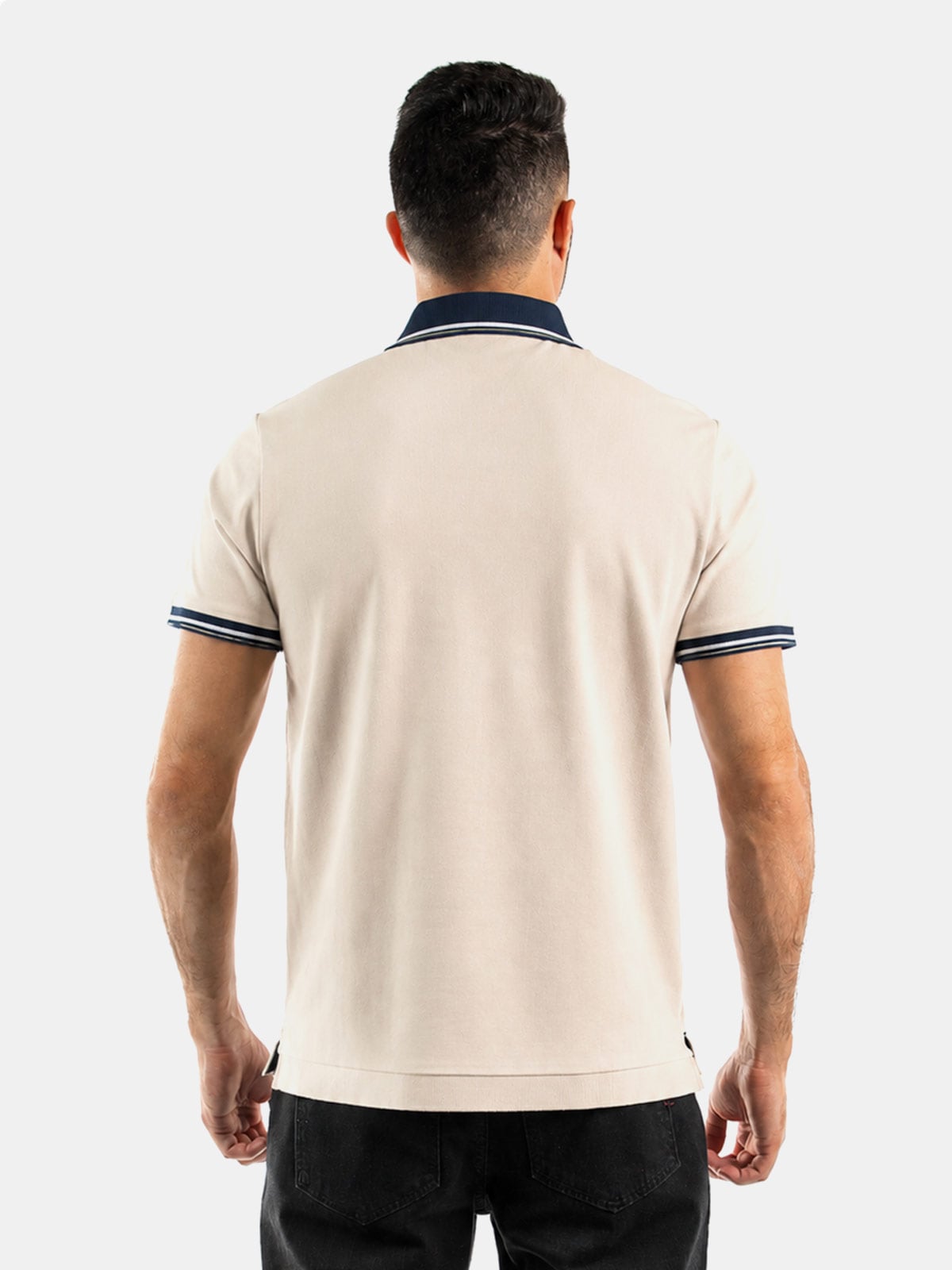 POLO MANGA CORTA ALGODÓN HOMBRE OSCAR DE LA RENTA BEIGE - 2
