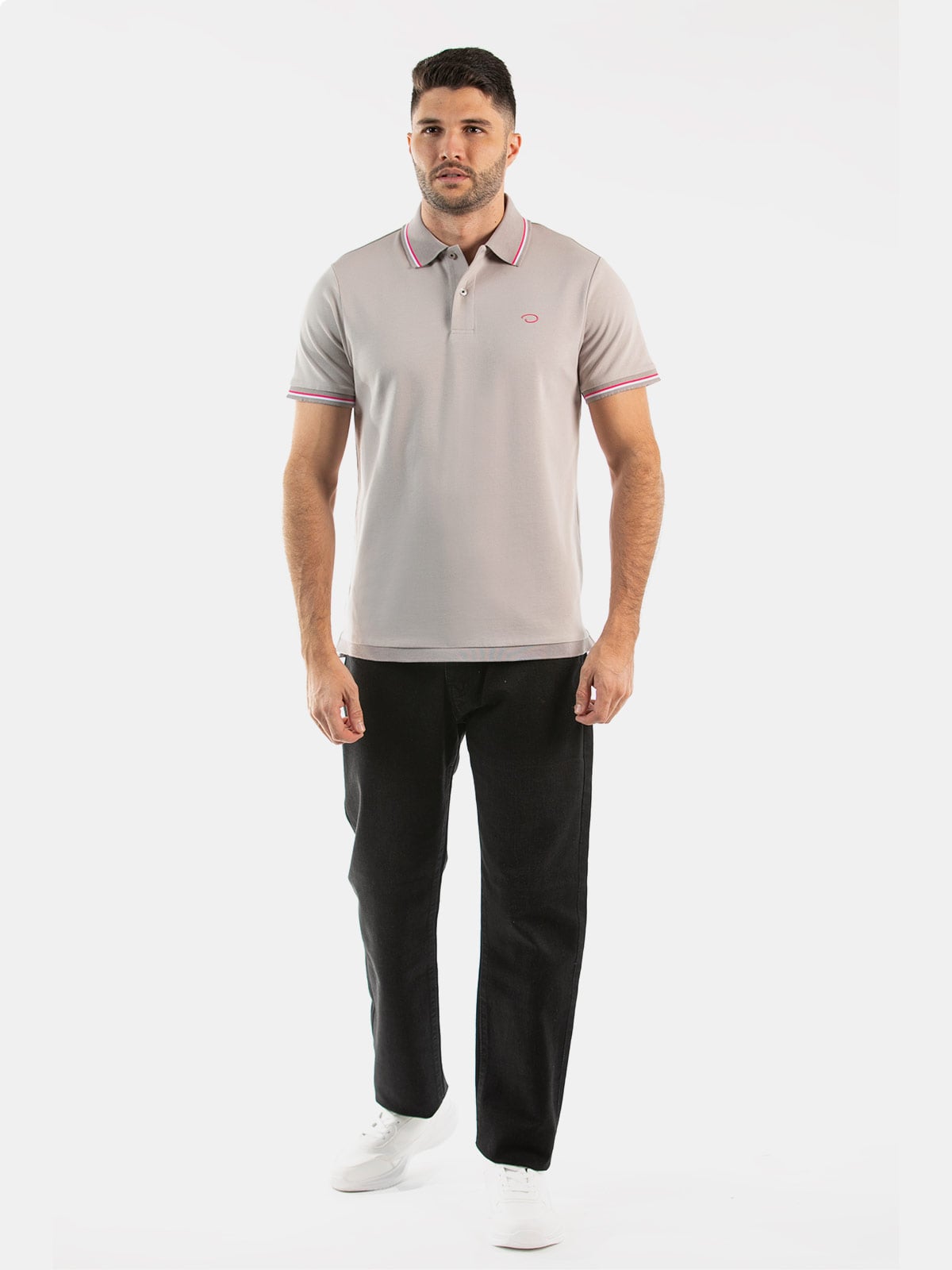 POLO MANGA CORTA ALGODÓN HOMBRE OSCAR DE LA RENTA BEIGE - 3