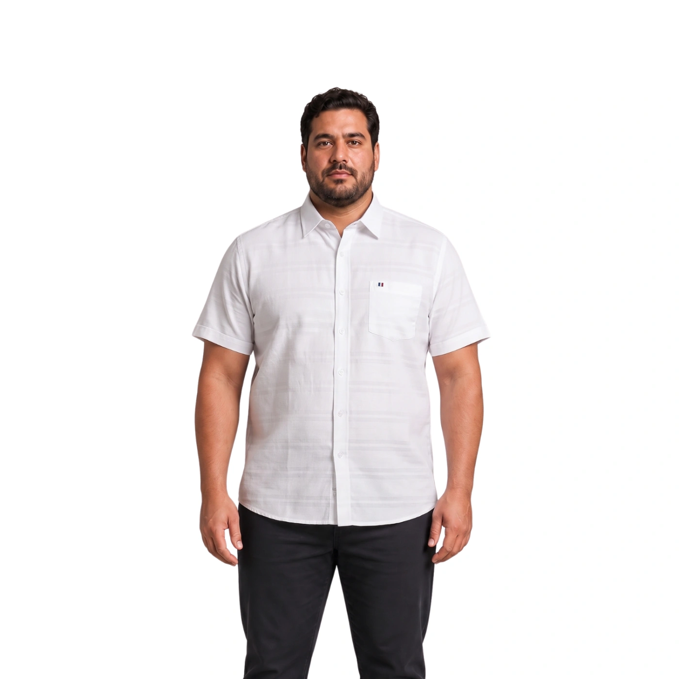CAMISA MANGA CORTA HOMBRE PIERRE CARDIN TESSUTO ITALY - 1