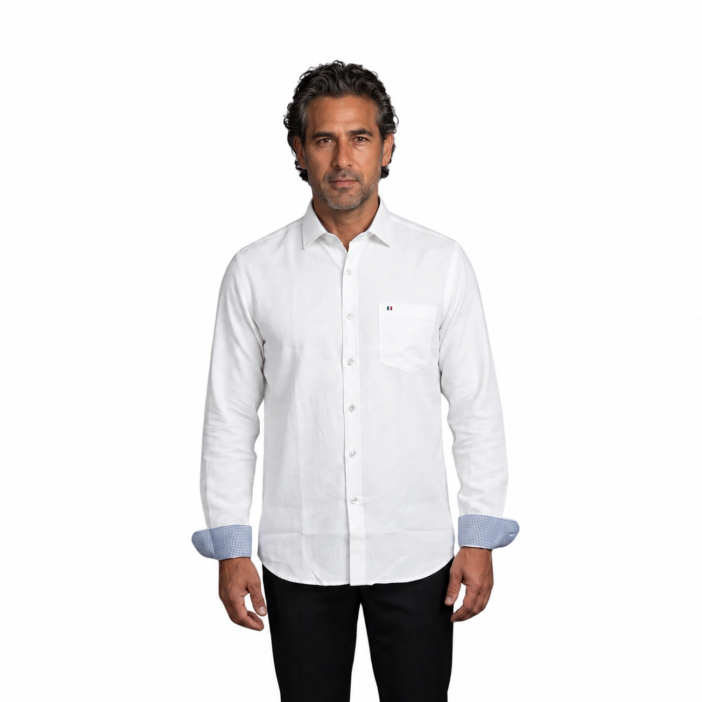 CAMISA MANGA LARGA PIERRE CARDIN CUELLO ITALIANO - 1