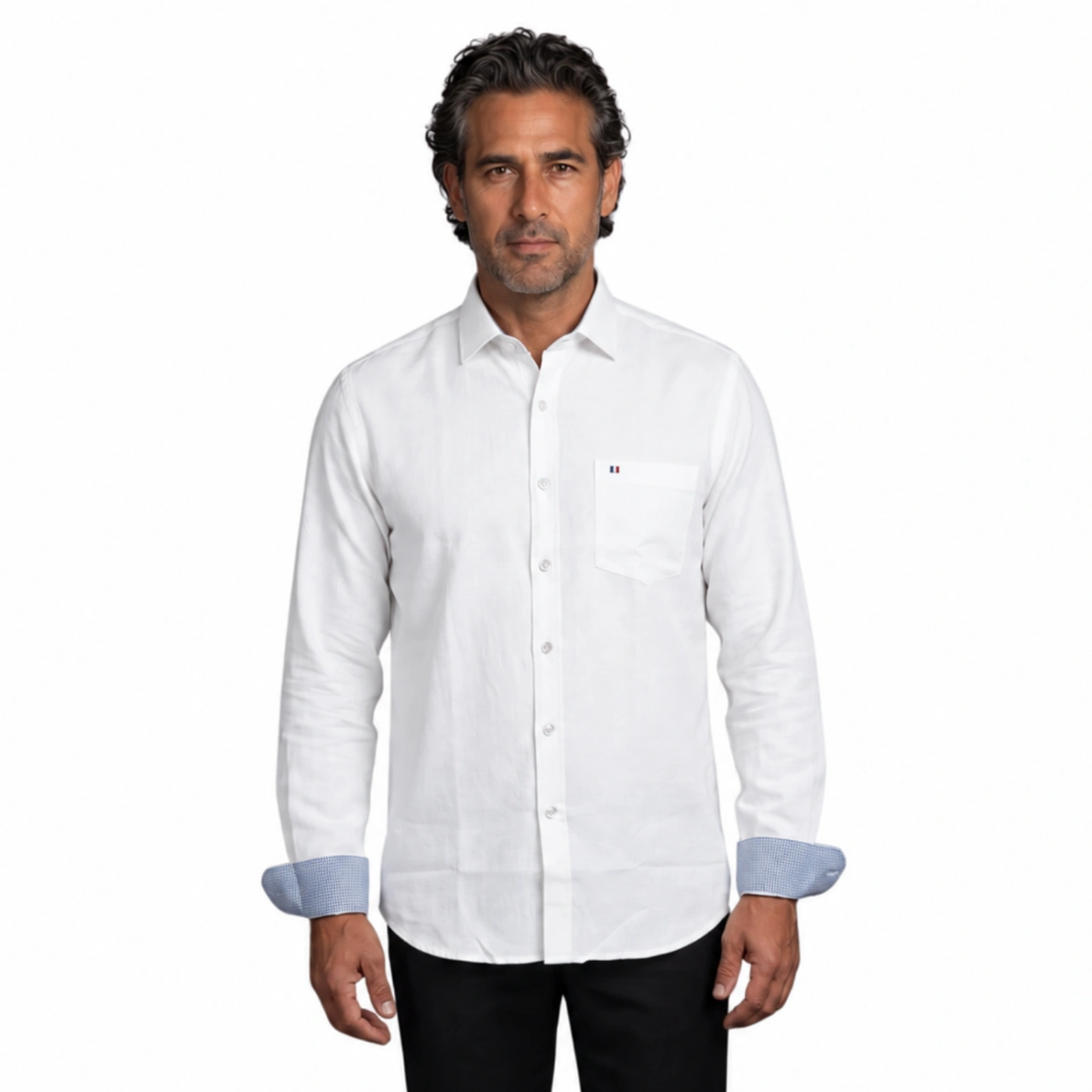 CAMISA MANGA LARGA PIERRE CARDIN CUELLO ITALIANO - 1