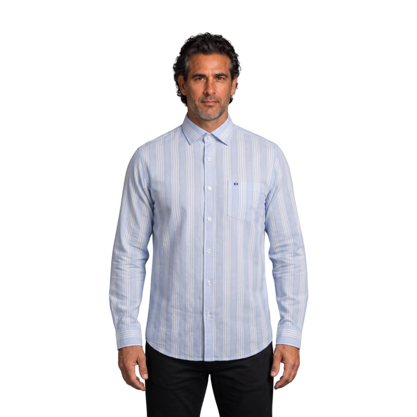 CAMISA MANGA LARGA PIERRE CARDIN CUELLO ITALIANO - 1
